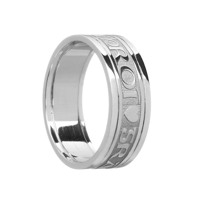 Grá Geal Mo Chroí Ring with Trim, Made in Ireland