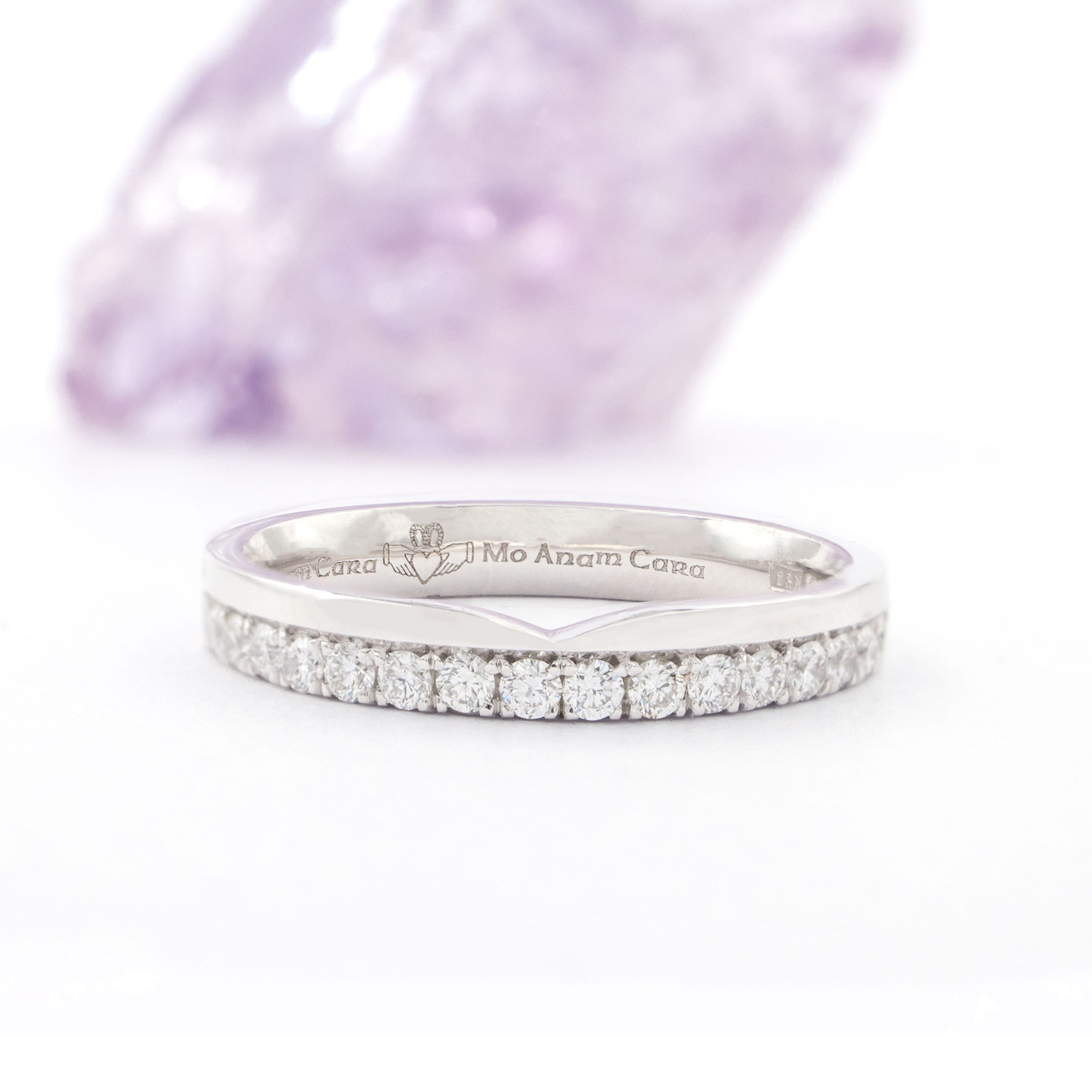 White Gold Mo Anam Cara Engagement band crop