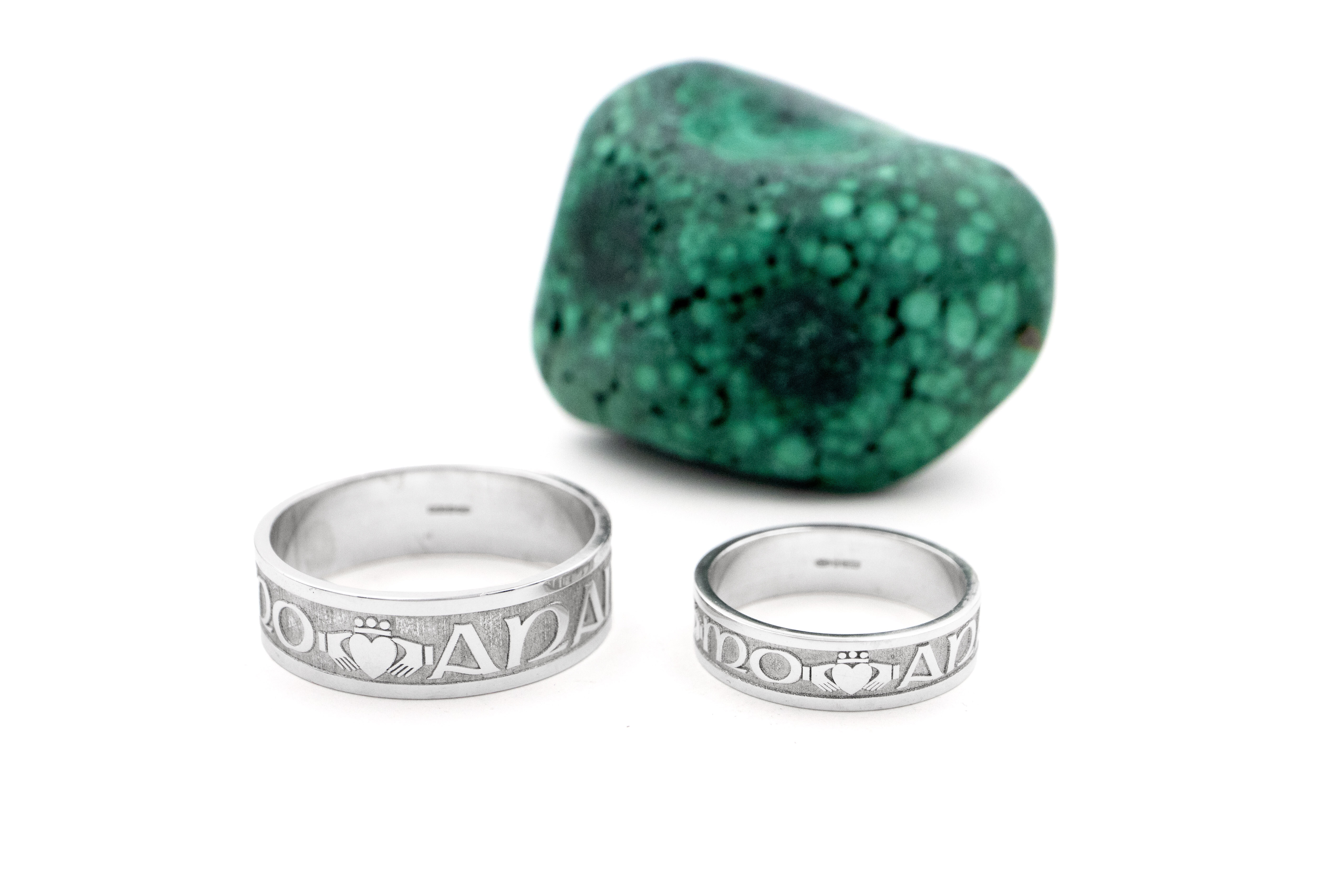 Irish 14K White Gold Mo Anam Cara & Gaelic Wedding Ring