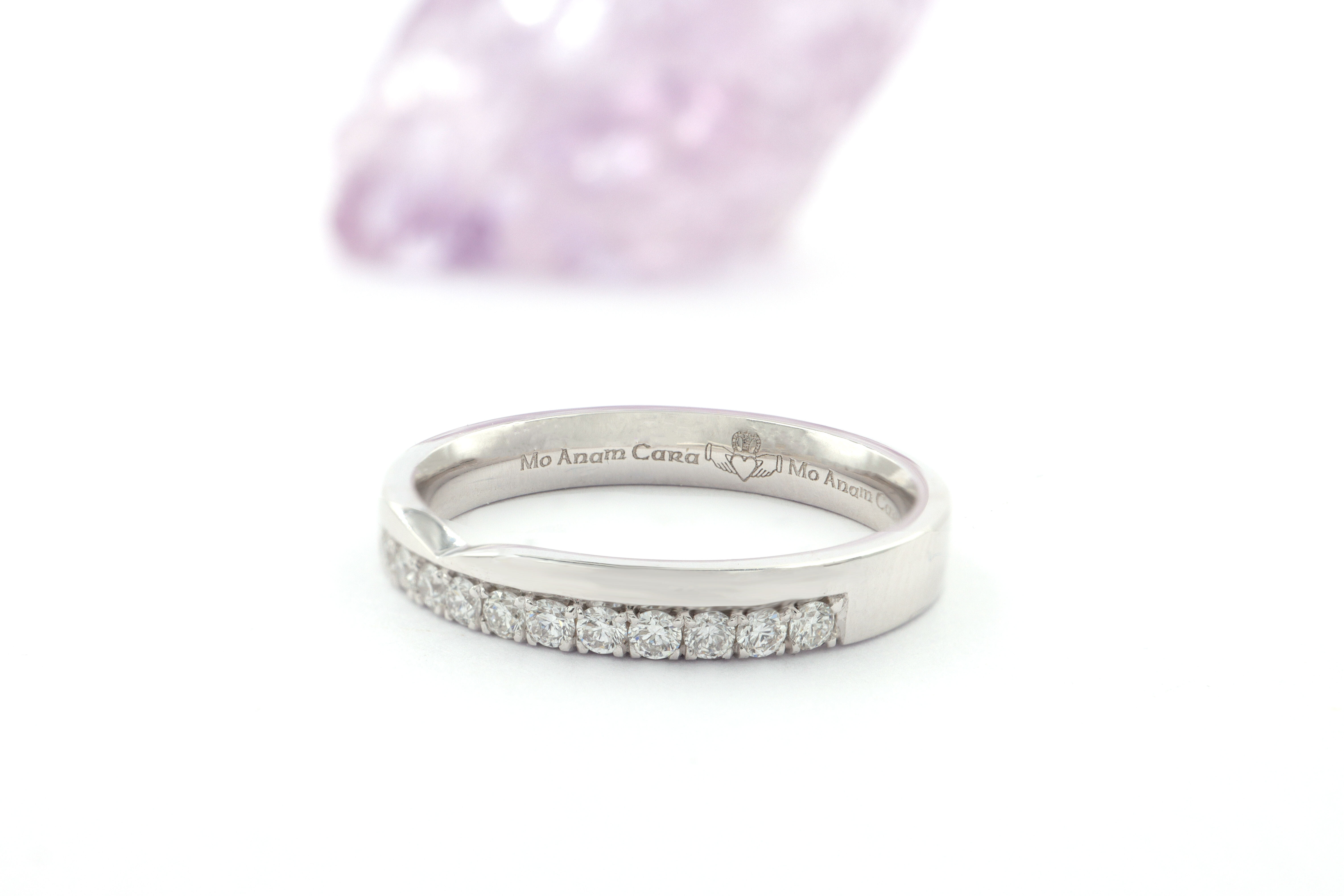 Womens White Gold Mo Anam Cara 3.0mm Ring