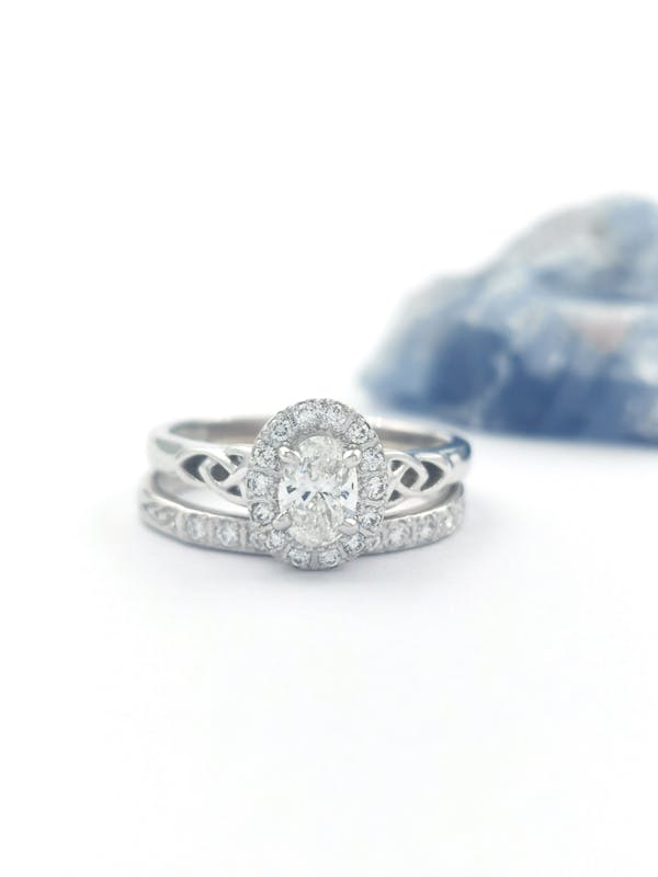 Womens Platinum 950 Trinity Knot & Celtic Knot 0.50ct Lab Grown Diamond Engagement Ring