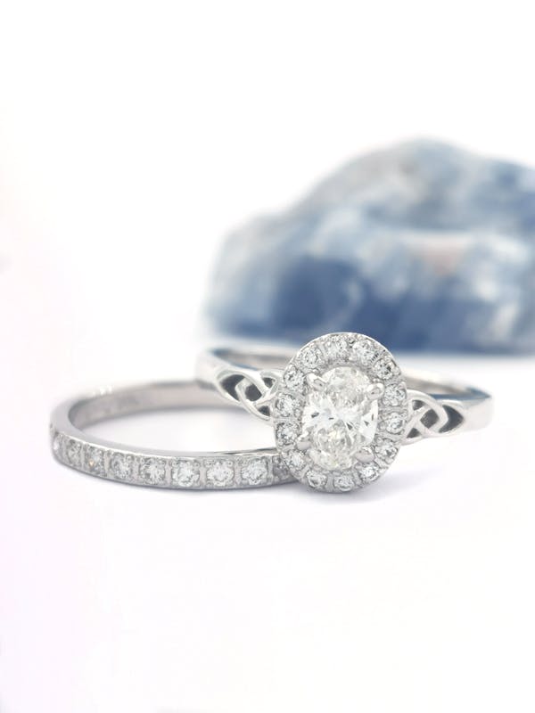 Striking Platinum 950 Trinity Knot & Celtic Knot 0.50ct Lab Grown Diamond Ring For Women