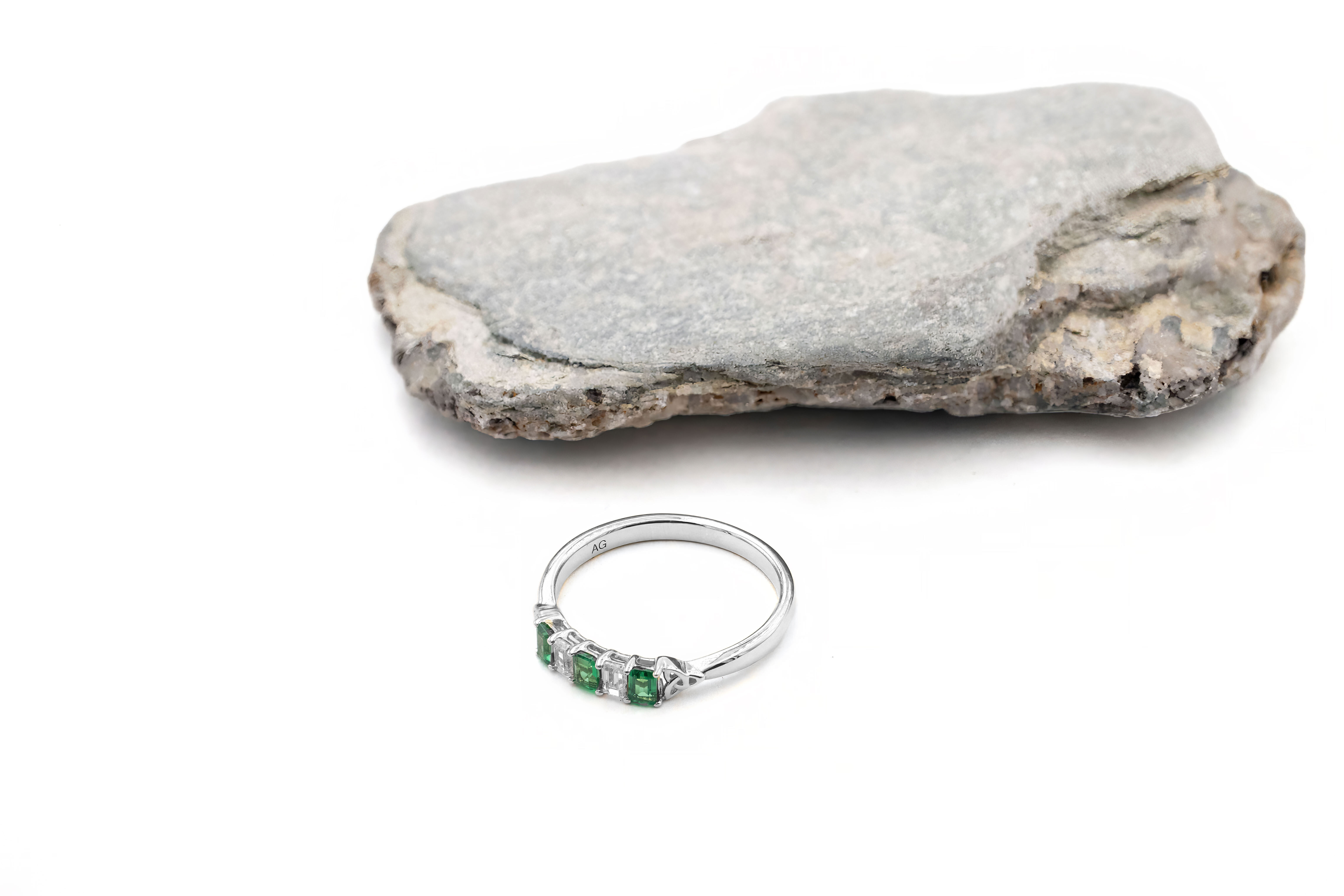 Womens Trinity Knot Anniversary Ring in 14K White Gold With a Polished Finish