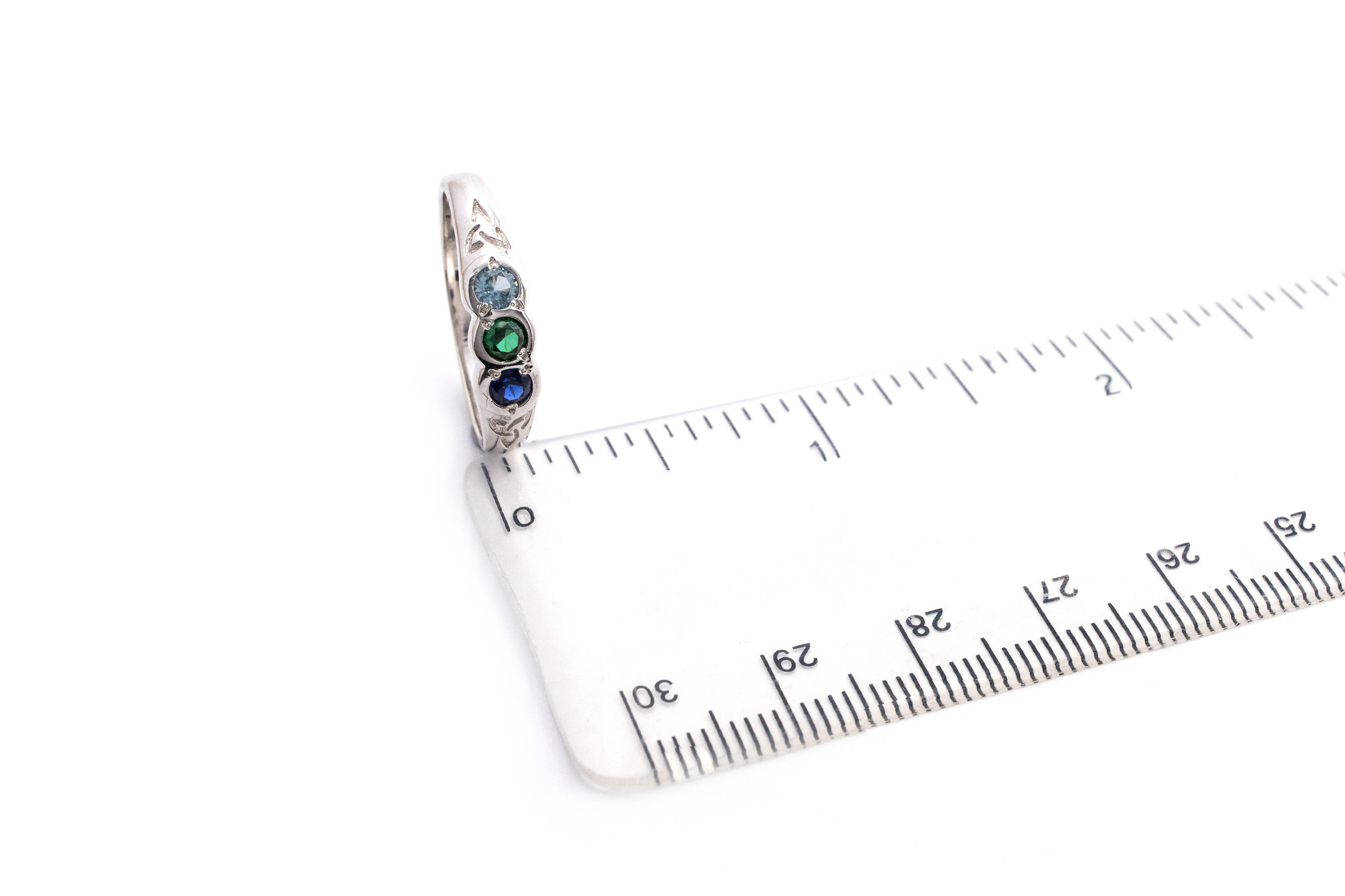 Irish 10K White Gold Celtic Knot 4.0mm Ring For Women