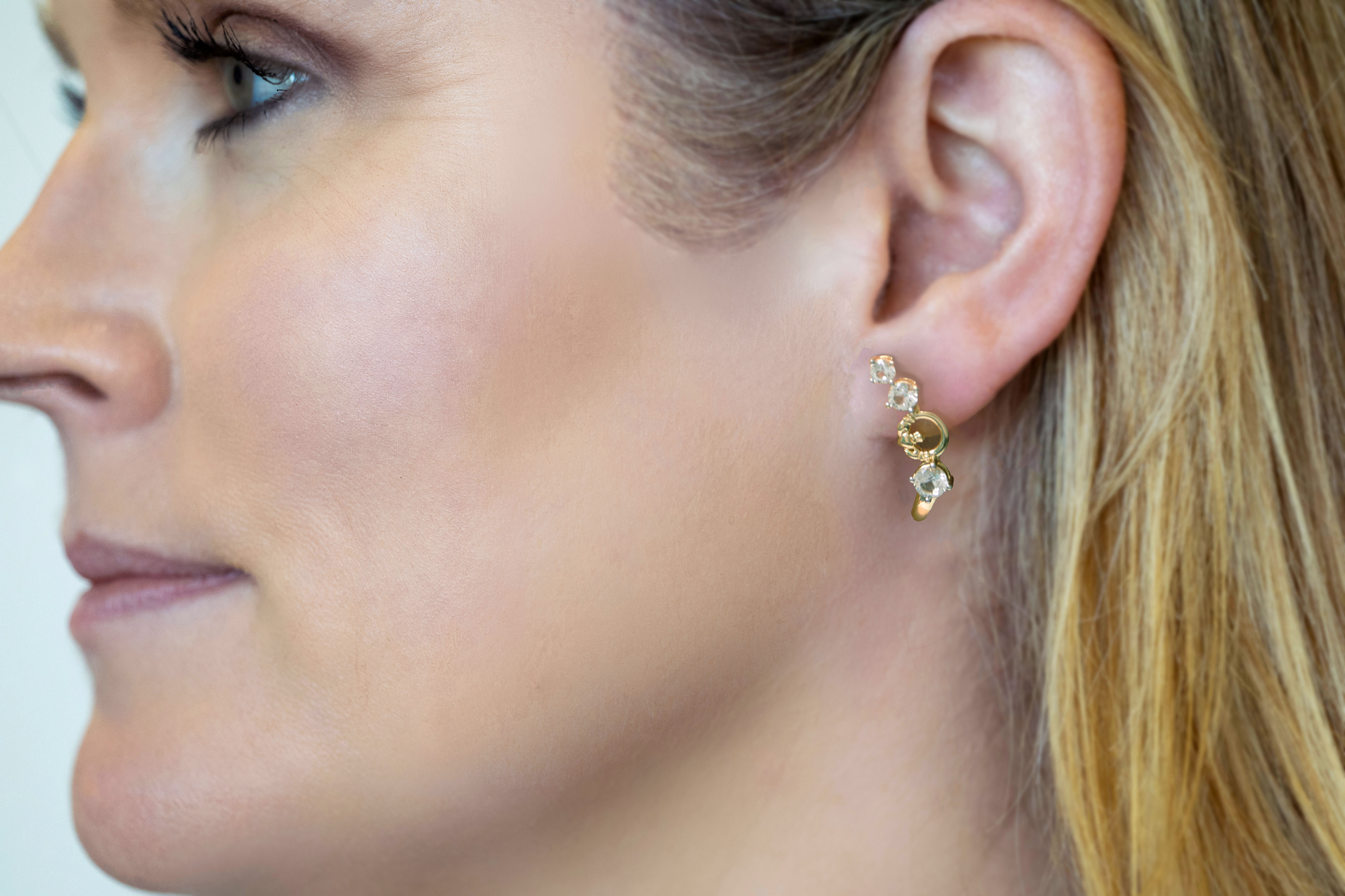 Gorgeous Gold Vermeil Claddagh Gift Set For Women With a Polished Finish - Model Photo