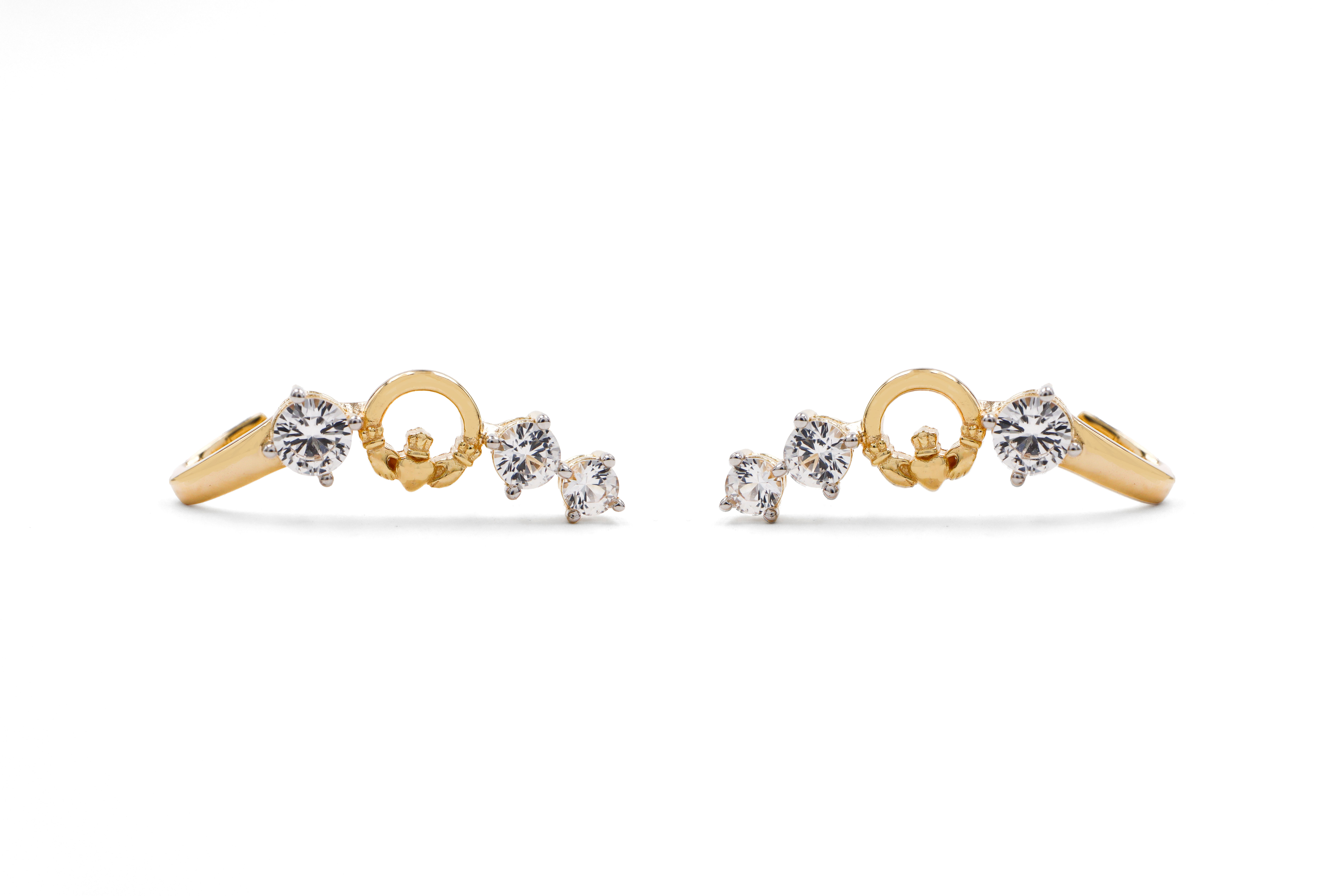 Gorgeous Gold Vermeil Claddagh Gift Set With a Polished Finish For Women