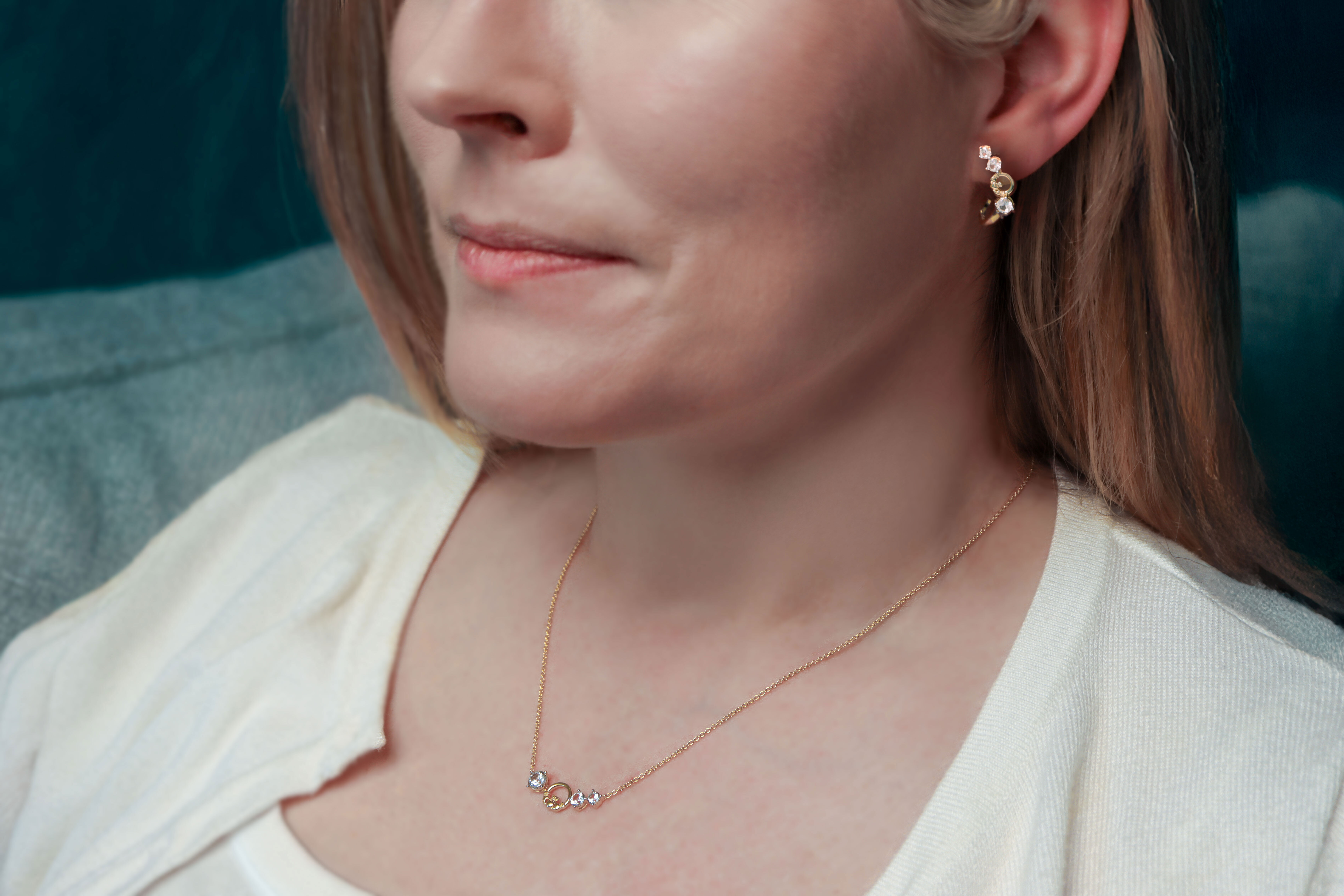 Womens Polished Claddagh Gift Set in Real Gold Vermeil - Model Photo