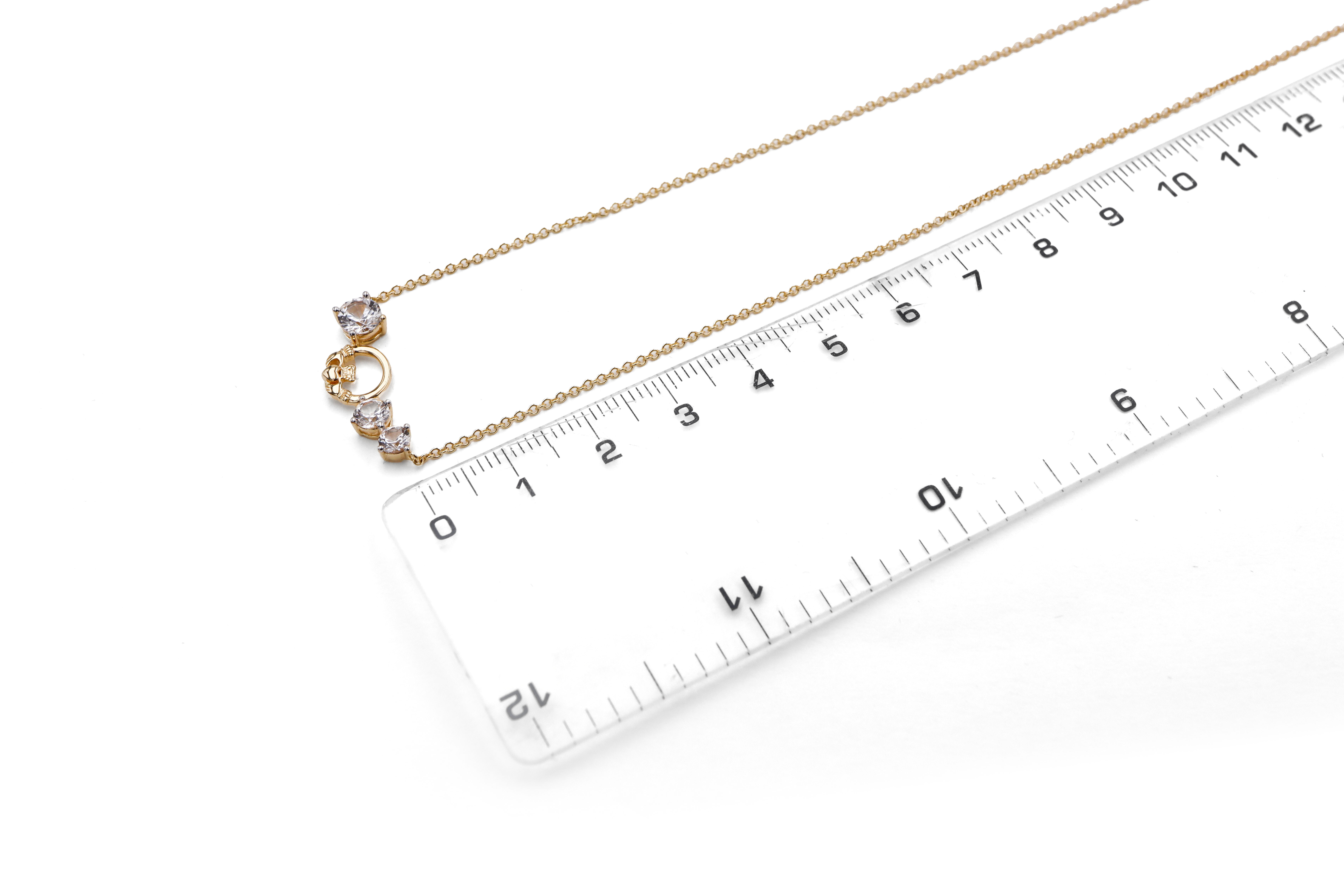 Womens Polished Gold Vermeil Claddagh Gift Set. Picture For Scale.