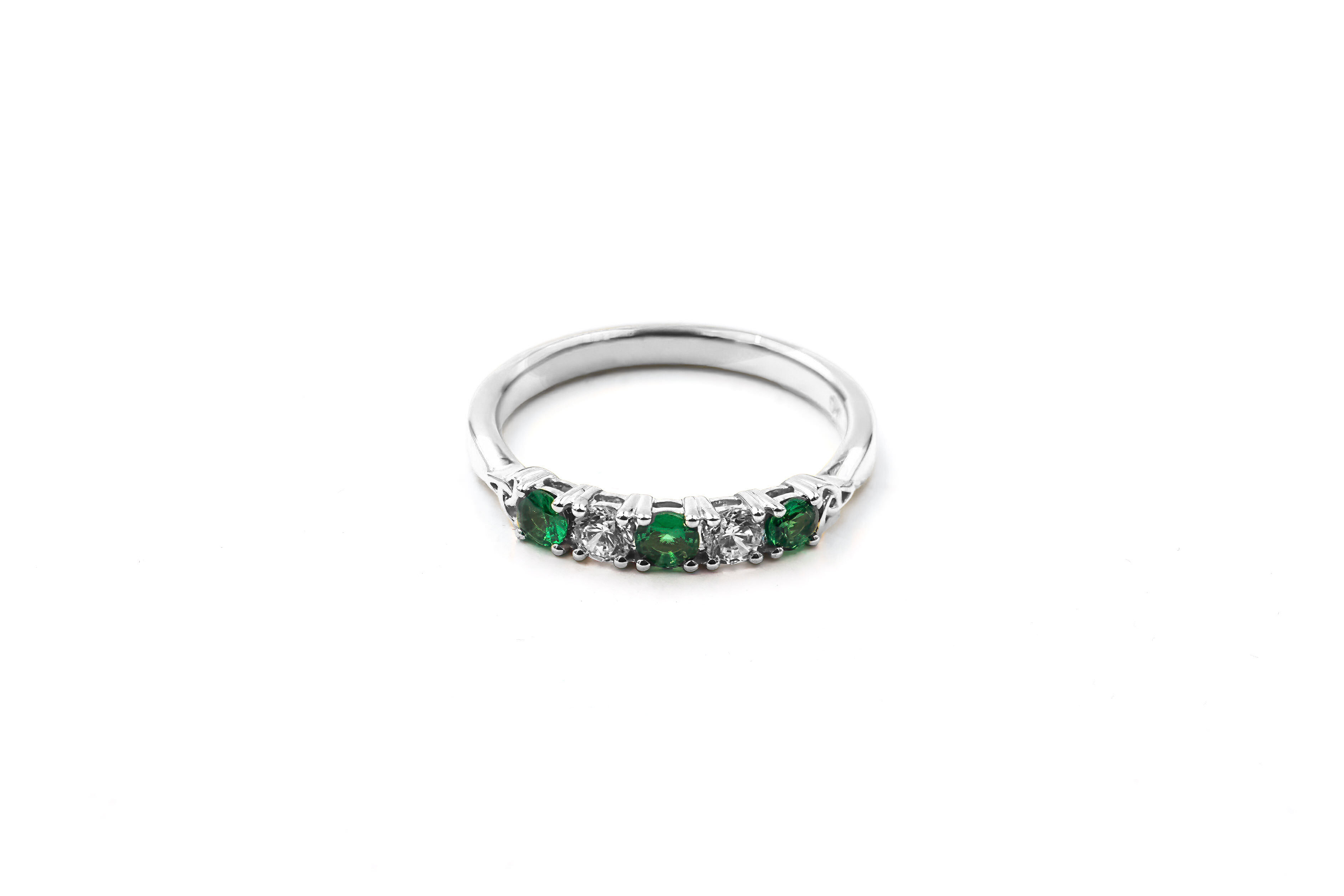 Genuine 14K White Gold Trinity Knot Anniversary Ring With a Polished Finish For Women