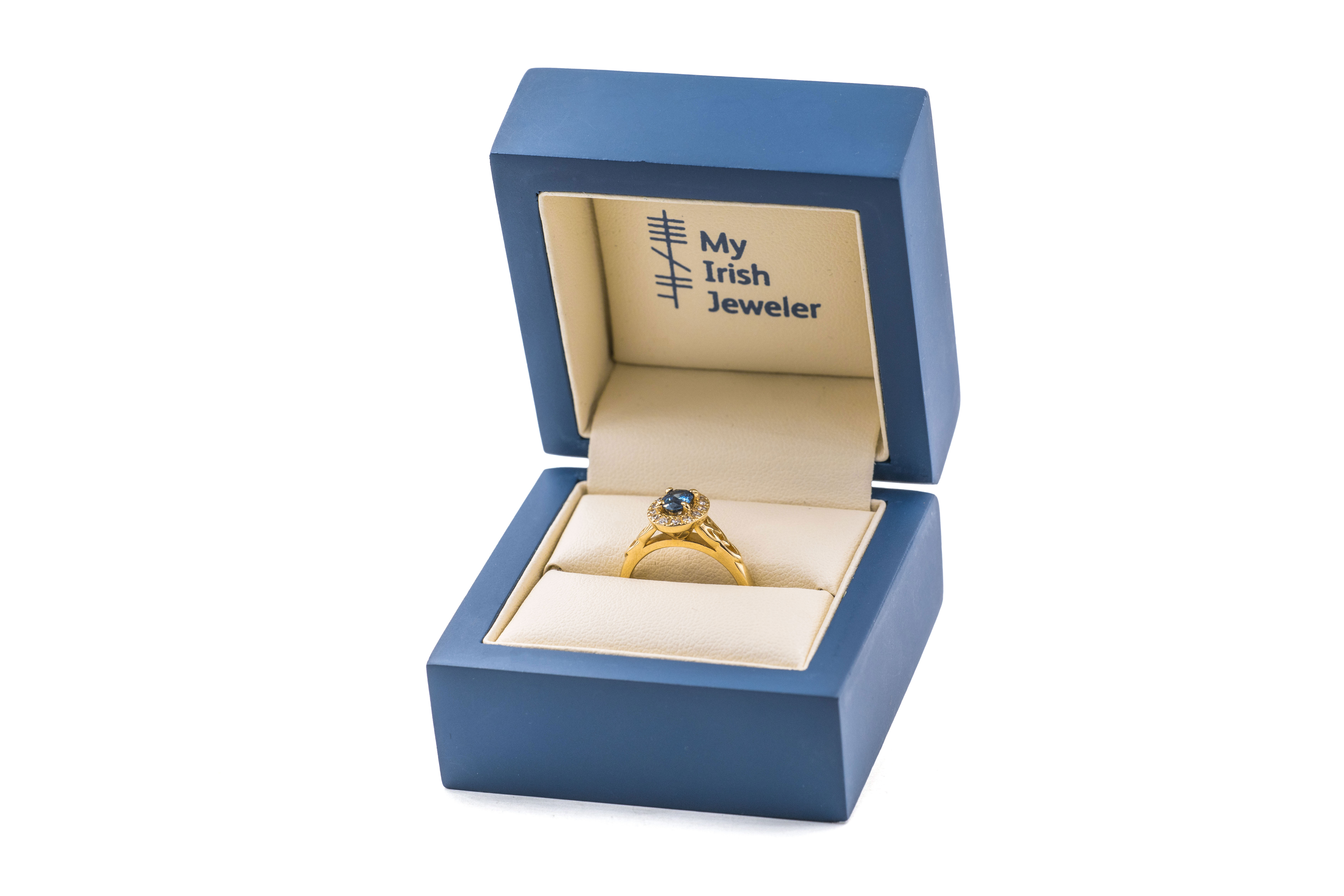 Genuine 18K Yellow Gold Trinity Knot Engagement Ring For Women. In Luxury Packaging.