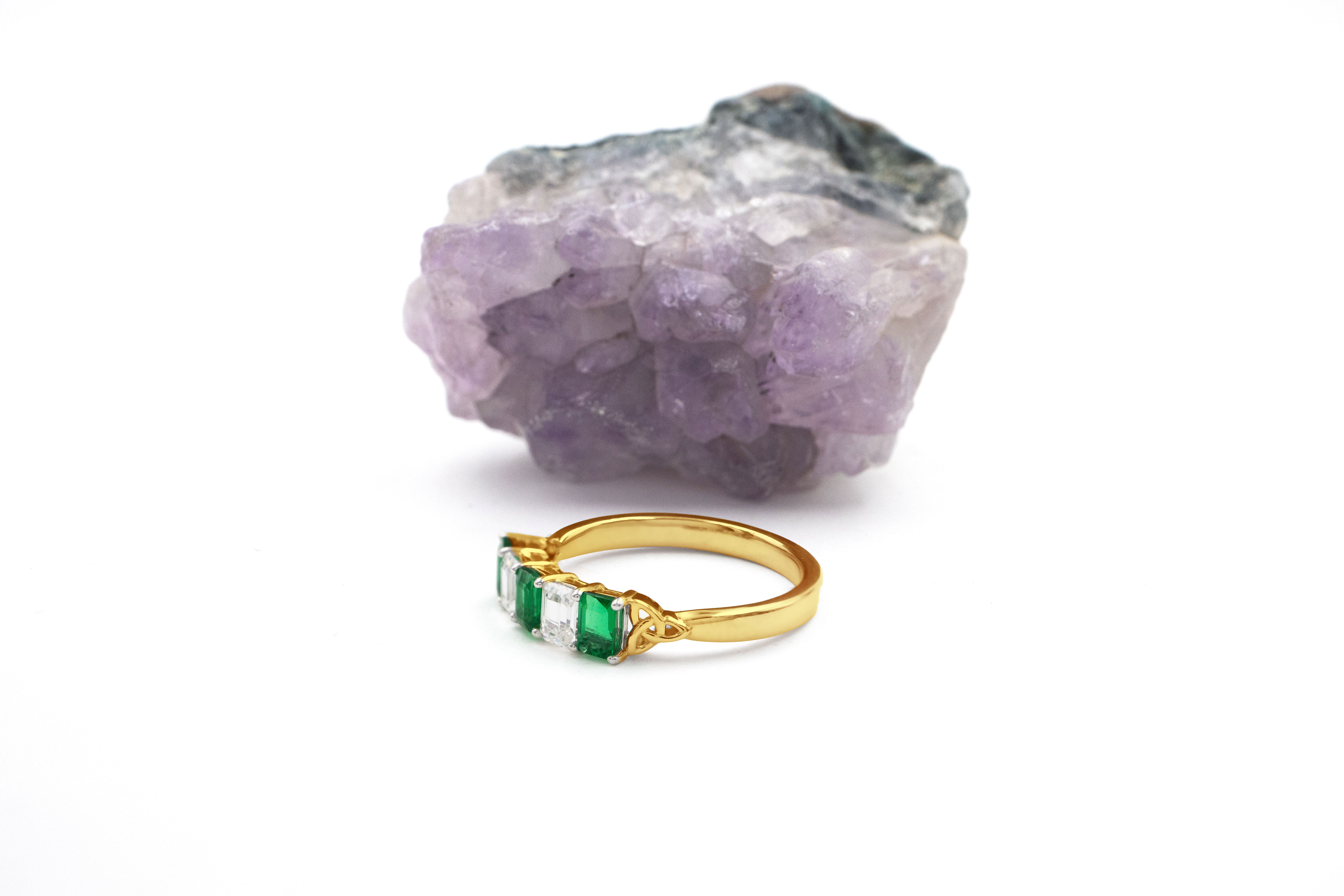 Authentic Yellow Gold Trinity Knot Ring With a Polished Finish For Women