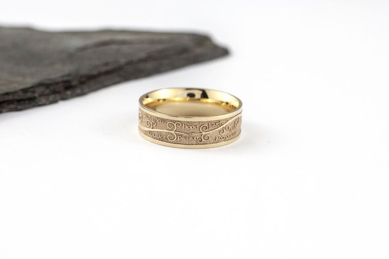 Irish Yellow Gold Tree of Life Wedding Ring