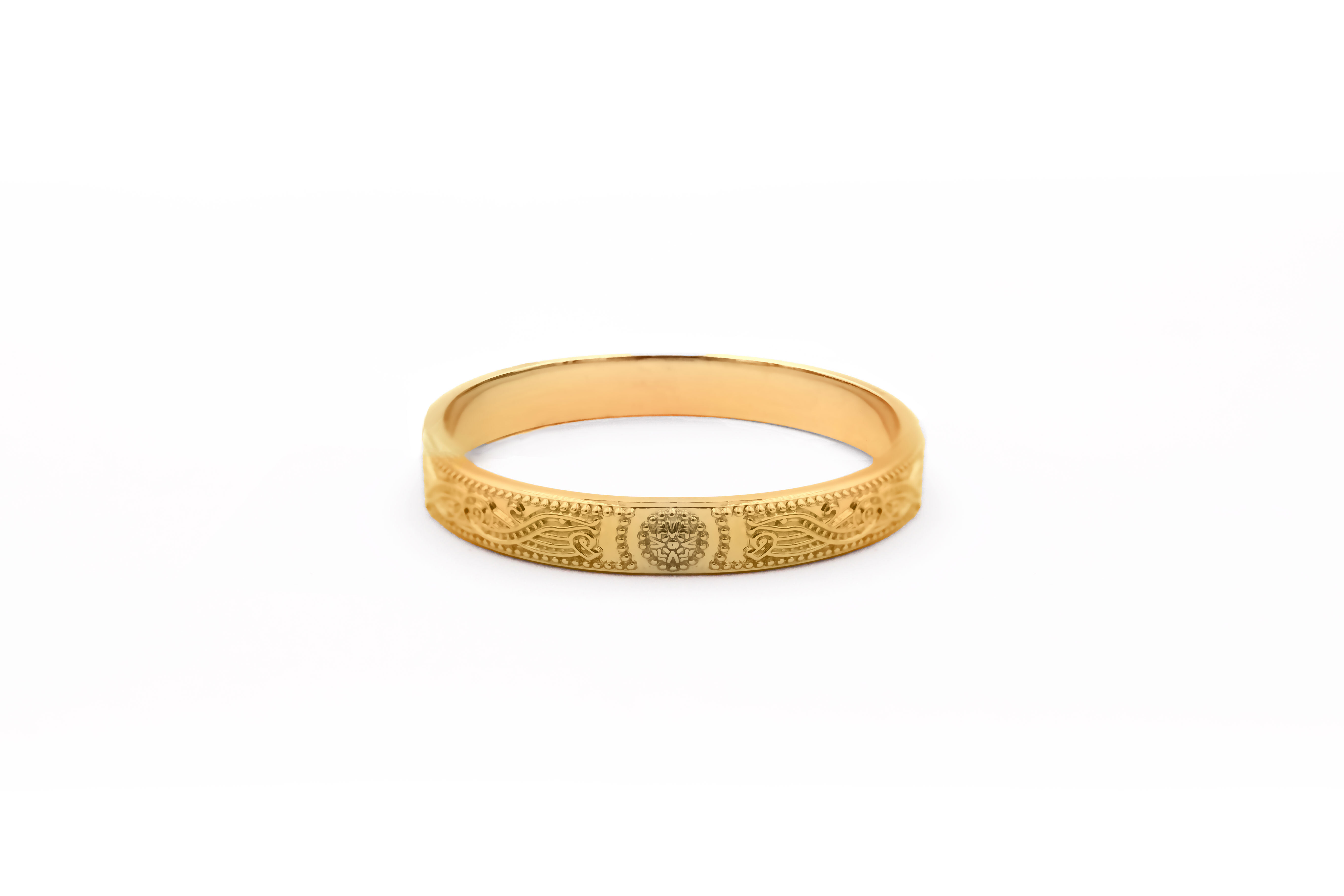 Attractive 10K Yellow Gold Celtic Warrior 6.0mm Ring With a Florentine Finish For Women