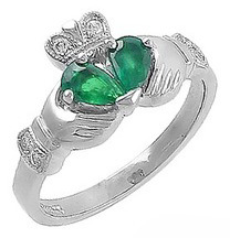 Womens Claddagh 2.0mm Ring in 14K White Gold