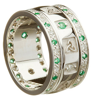 Genuine White Gold Celtic Knot & Trinity Knot 9.5mm Ring