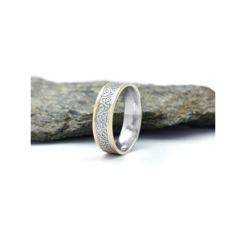 Two-Tone Trinity Knot Wedding Band