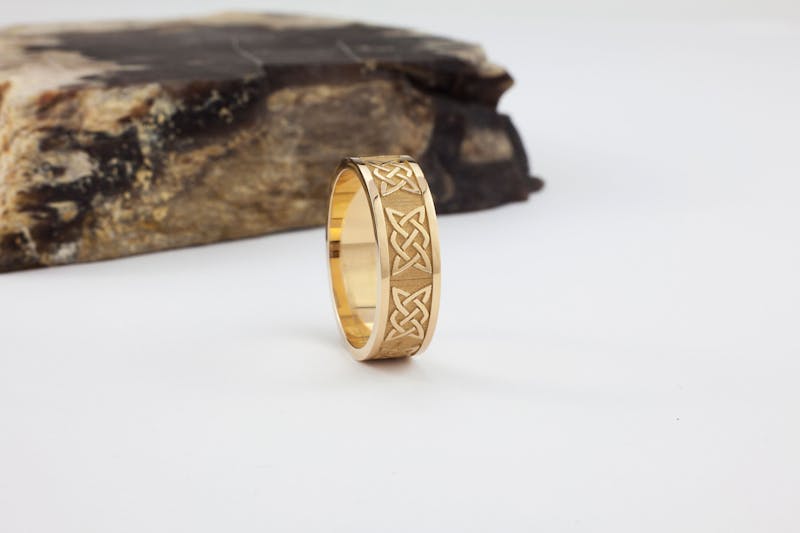 Attractive Yellow Gold Celtic Knot Ring For Men