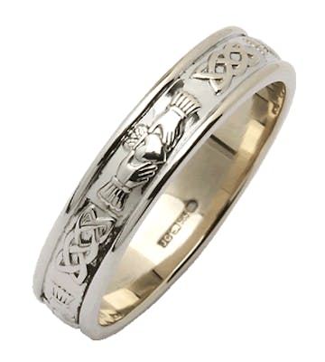Ladies Narrow Celtic Knot Wedding Ring in 14K Rose or White Gold — Unique  Celtic Wedding Rings