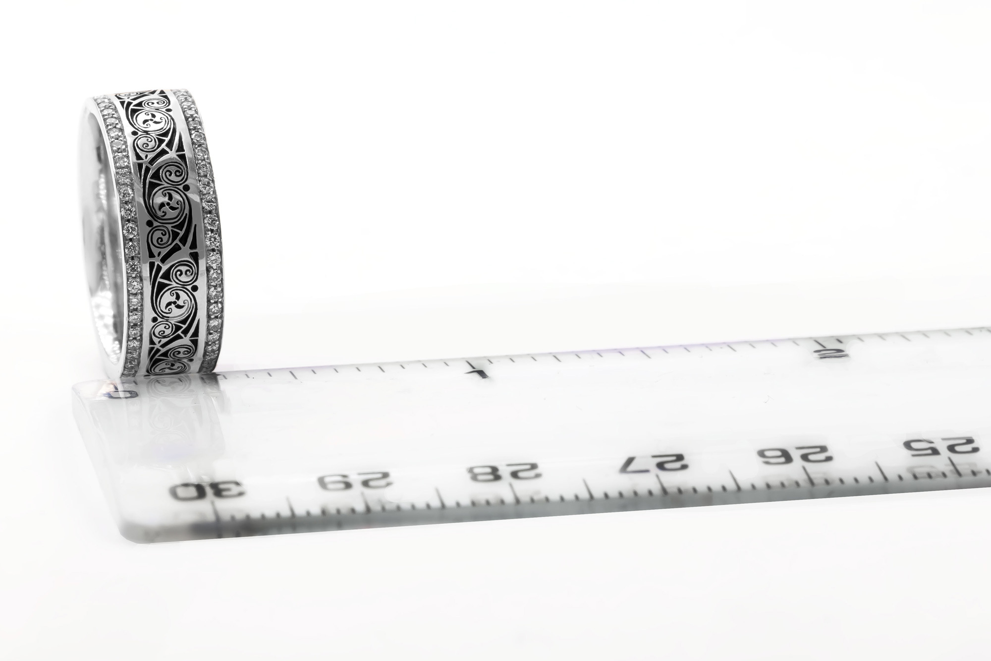 Genuine Platinum 950 Celtic Knot & Triskele 7.0mm Ring For Women With a Cerin Finish