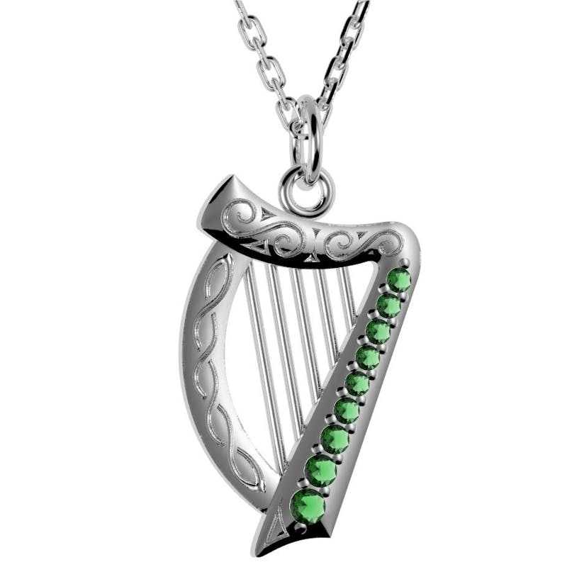 Irish Harp - Shown with Light Cable Chain
