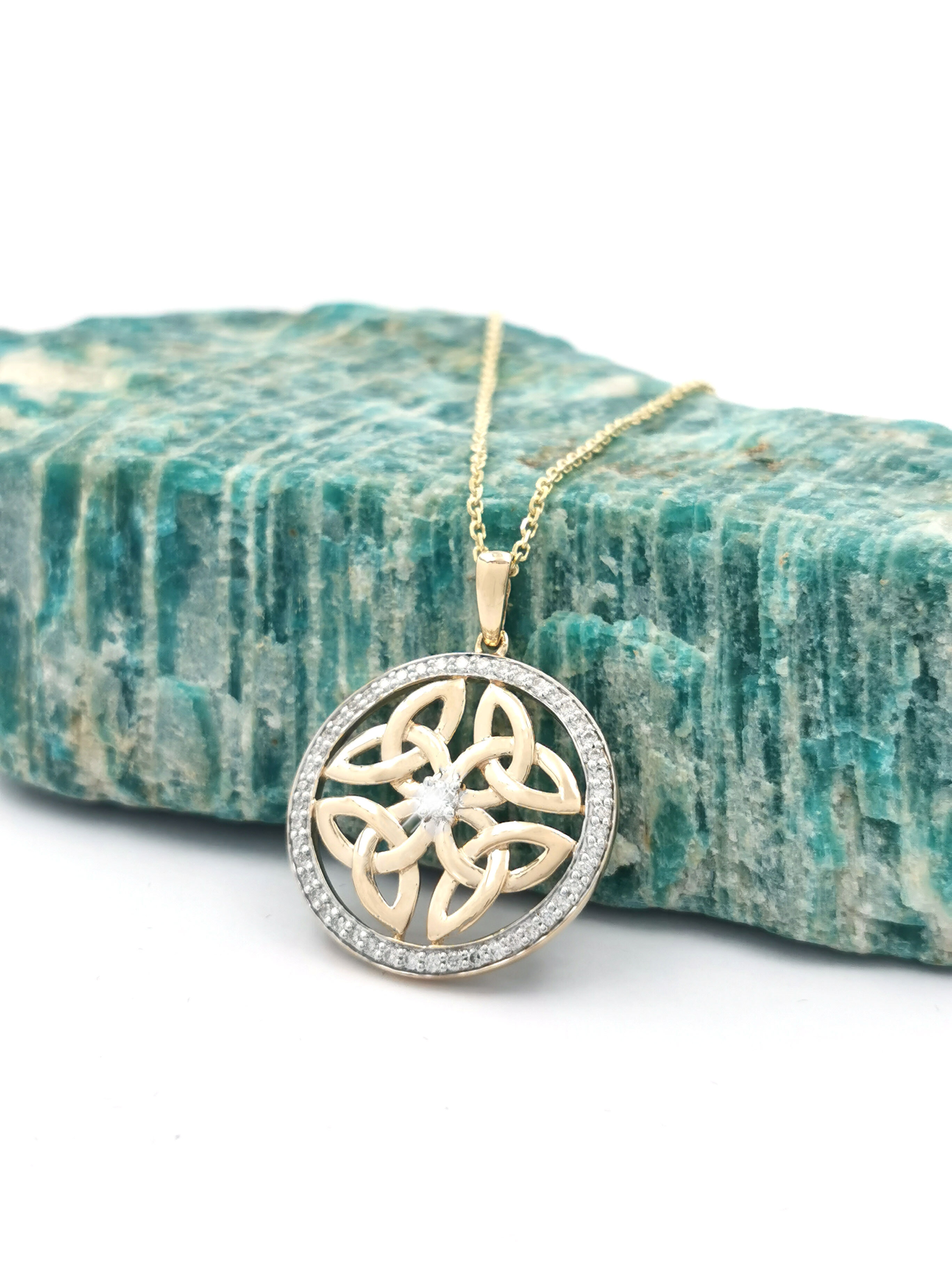 Trinity Knot & Celtic Knot - Shown with Light Cable Chain