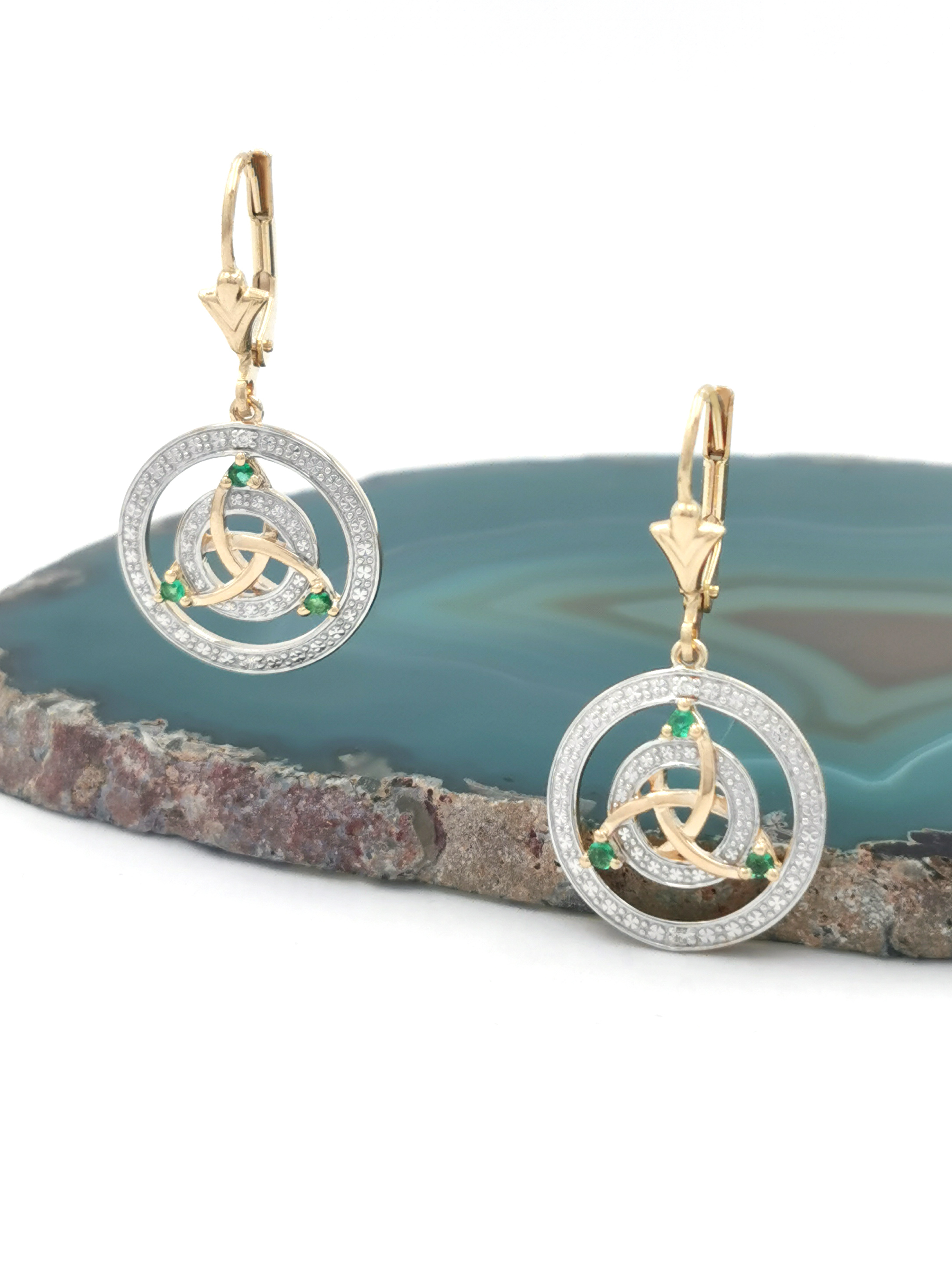 Striking Yellow Gold & White Gold Trinity Knot Gift Set For Women