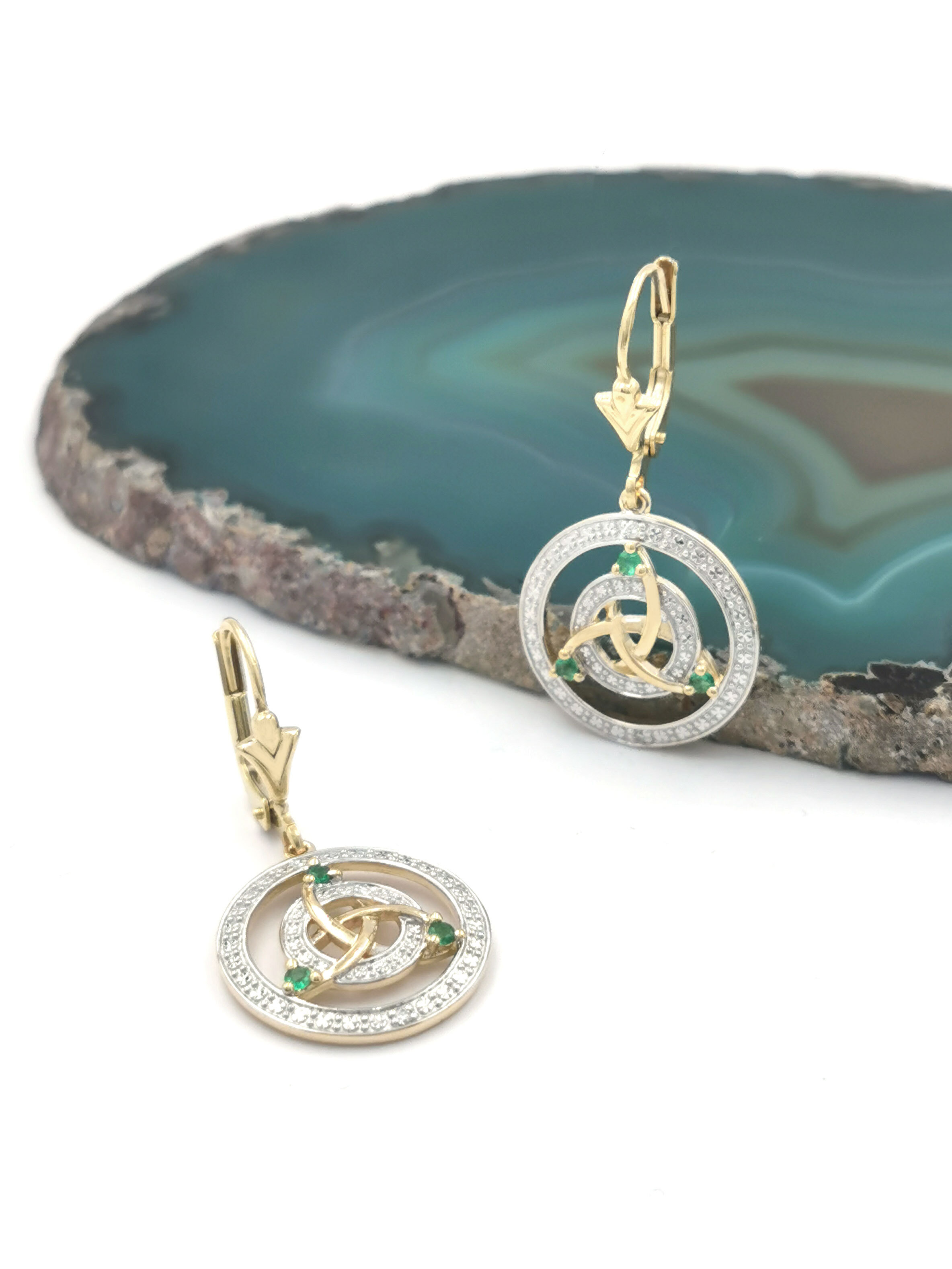 Striking Yellow Gold & White Gold Trinity Knot Gift Set For Women