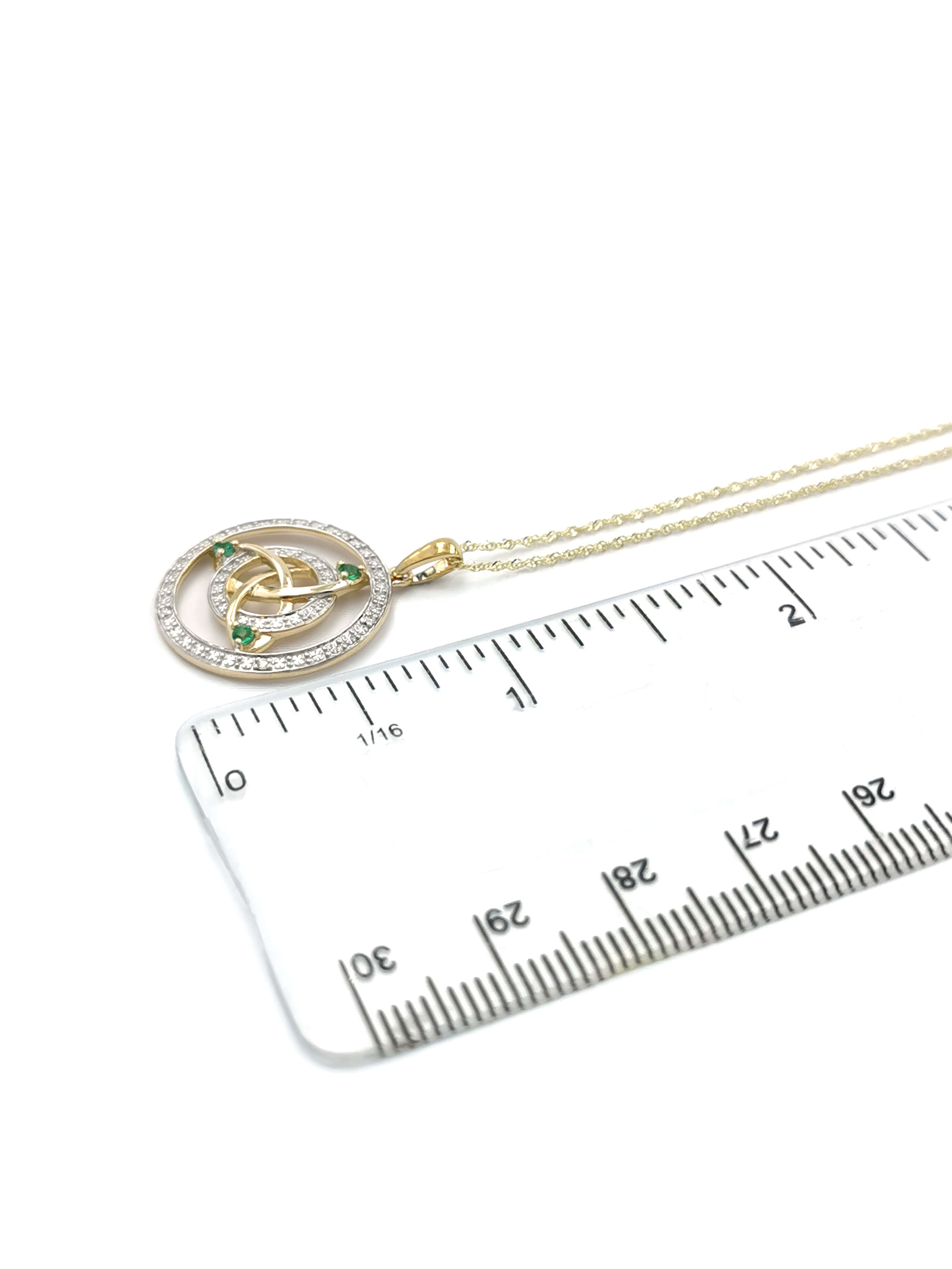 Genuine 14K Yellow Gold & White Gold Trinity Knot Gift Set For Women. Picture For Scale.