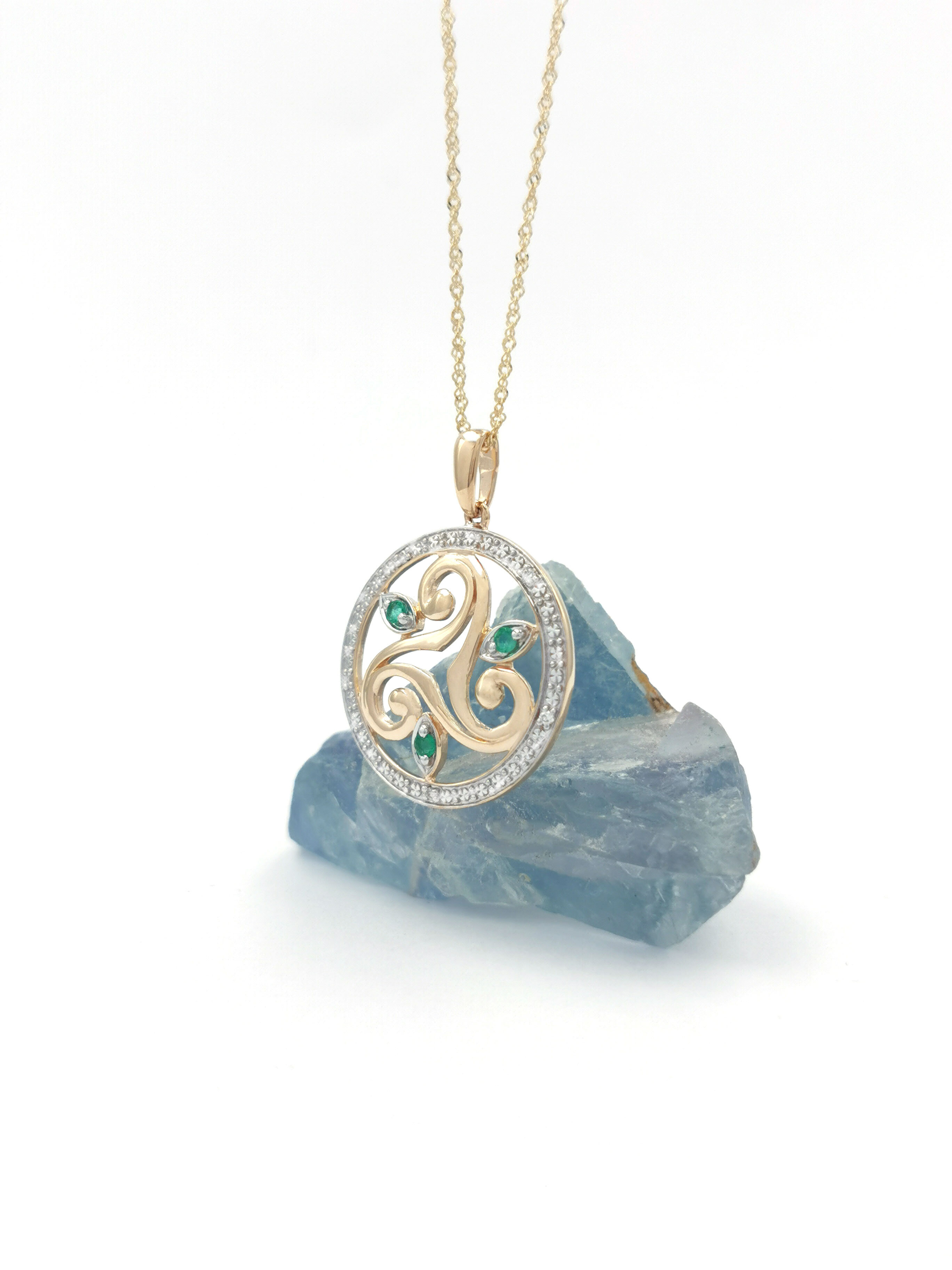 Triskele & Newgrange - Shown with Light Cable Chain