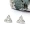 14K Tiny White Gold Diamond Trinity Knot Stud Earrings - Gallery