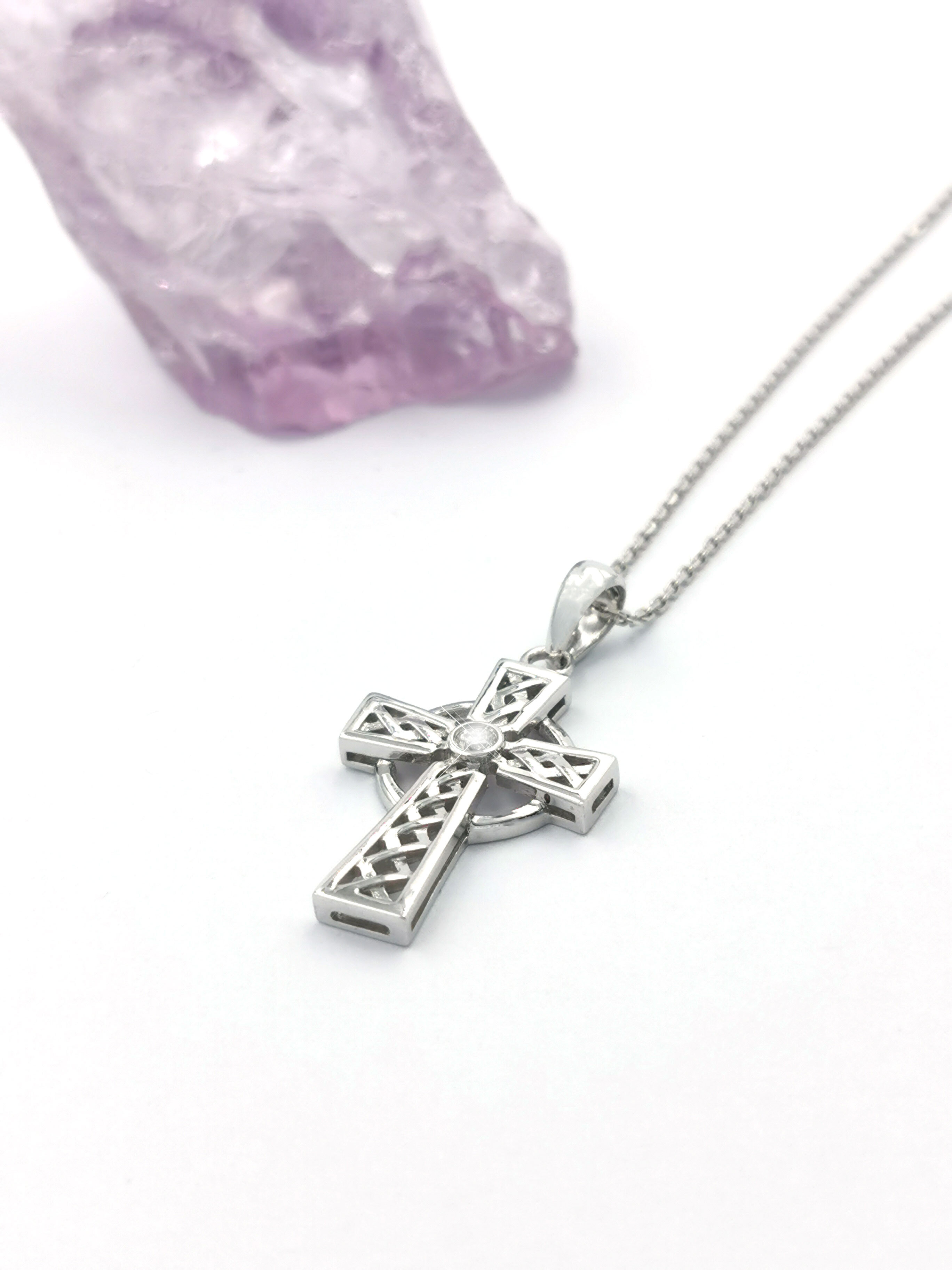 celtic cross with diamond