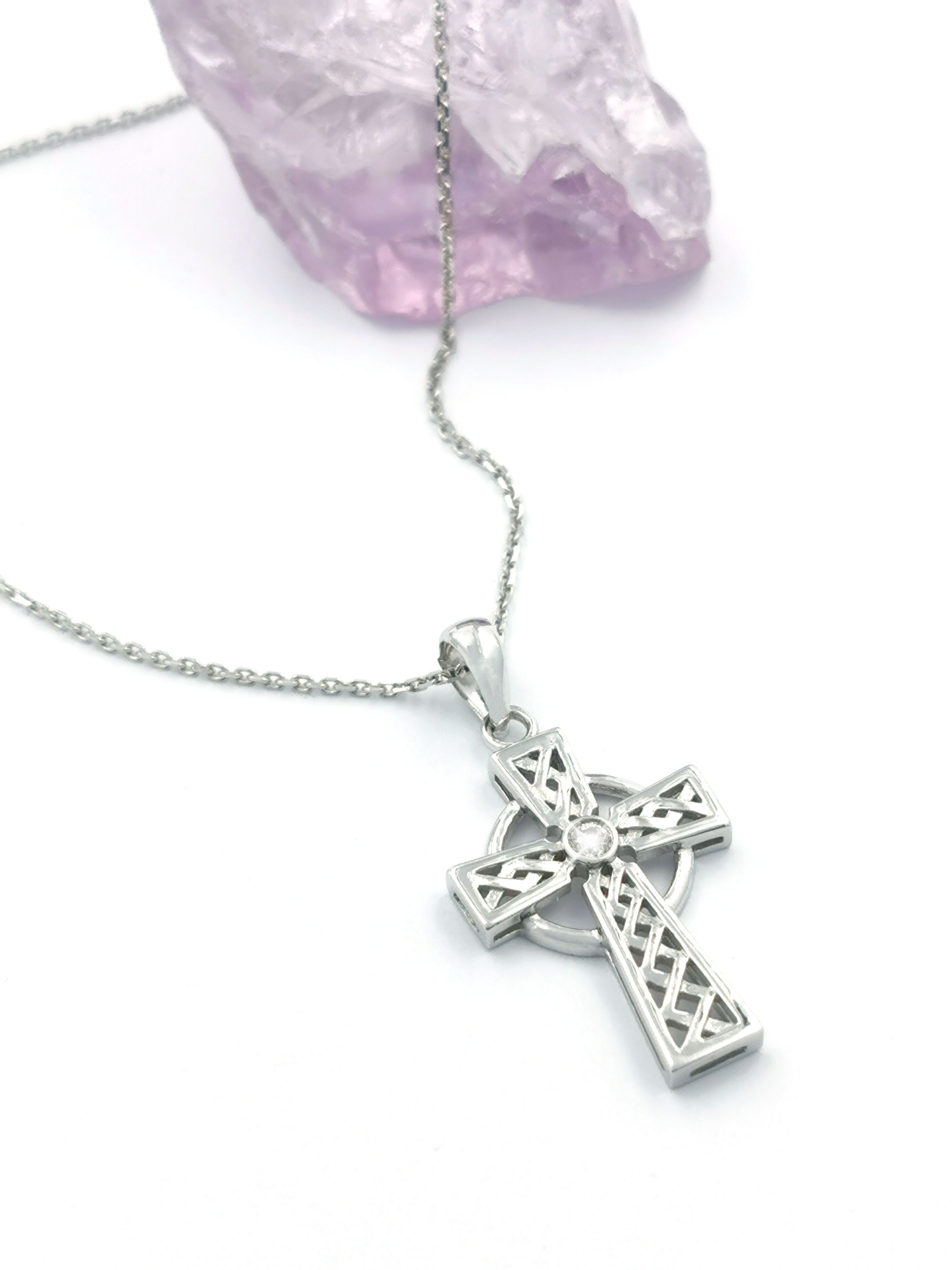 celtic cross with diamond