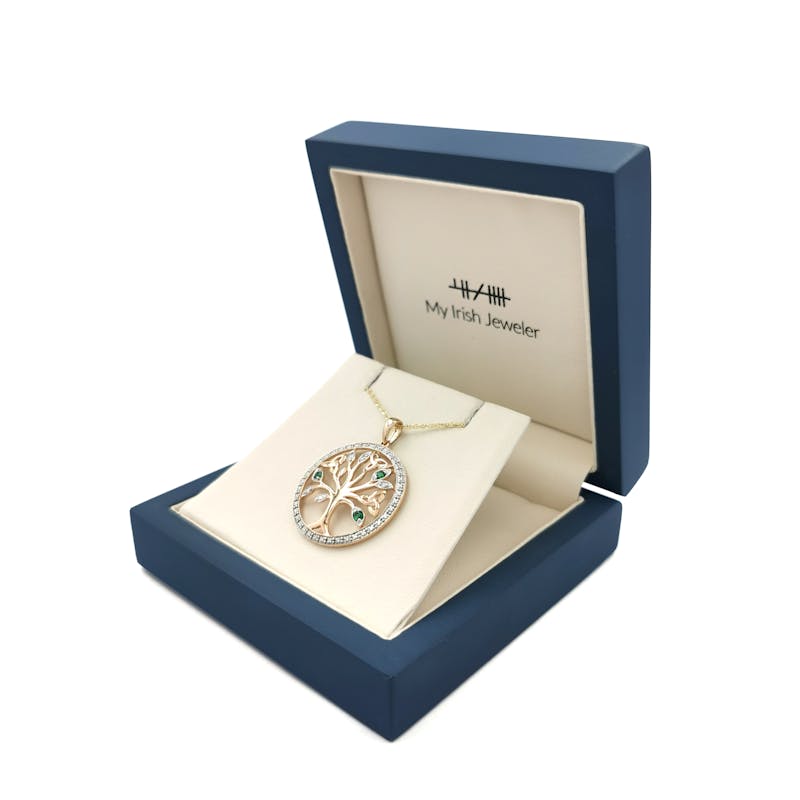 Luxurious Yellow Gold Tree of Life Necklace For Women. In Luxury Packaging.