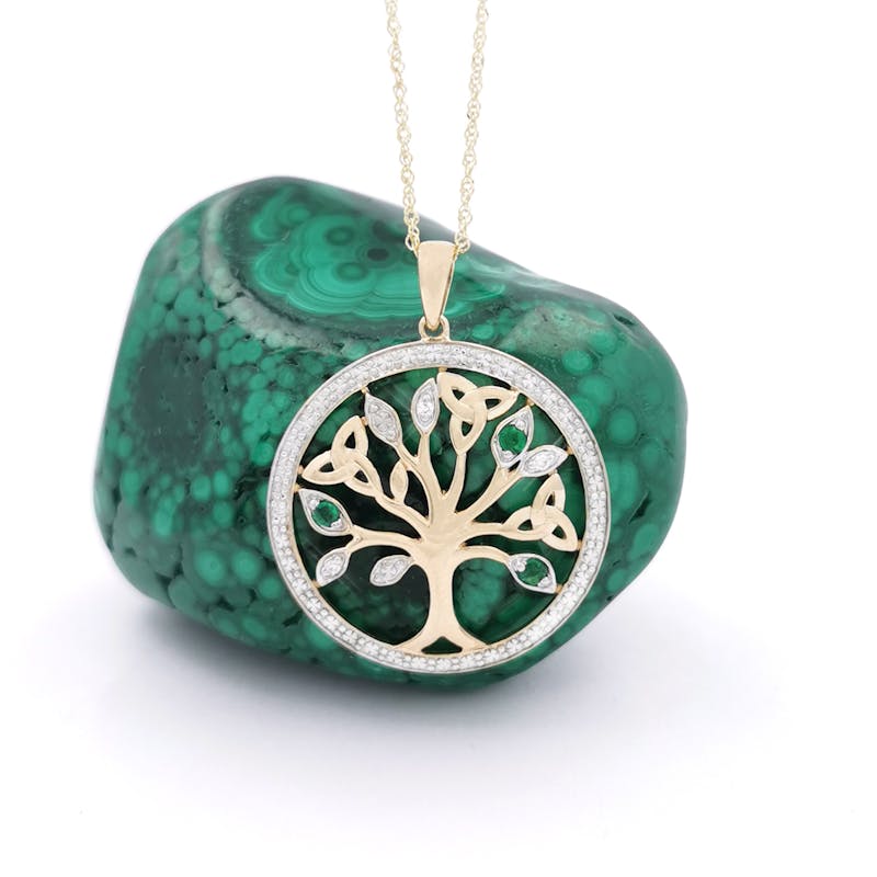 14K Gold Diamond and Emerald Tree of Life… My Irish Jeweler