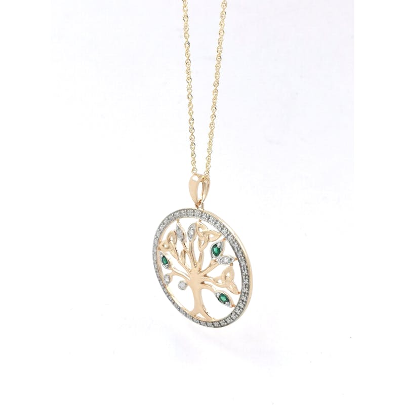 Womens Yellow Gold Tree of Life Necklace