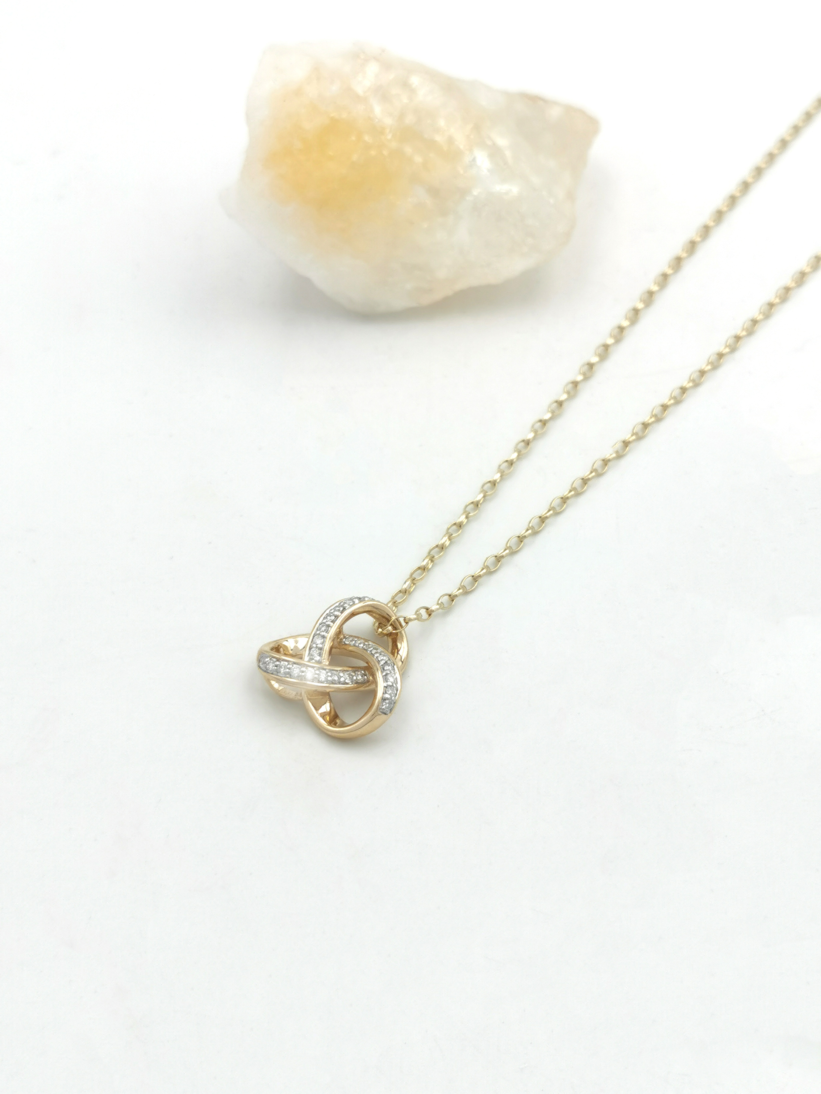 Trinity Knot Necklace - Shown with Light Rolo Chain