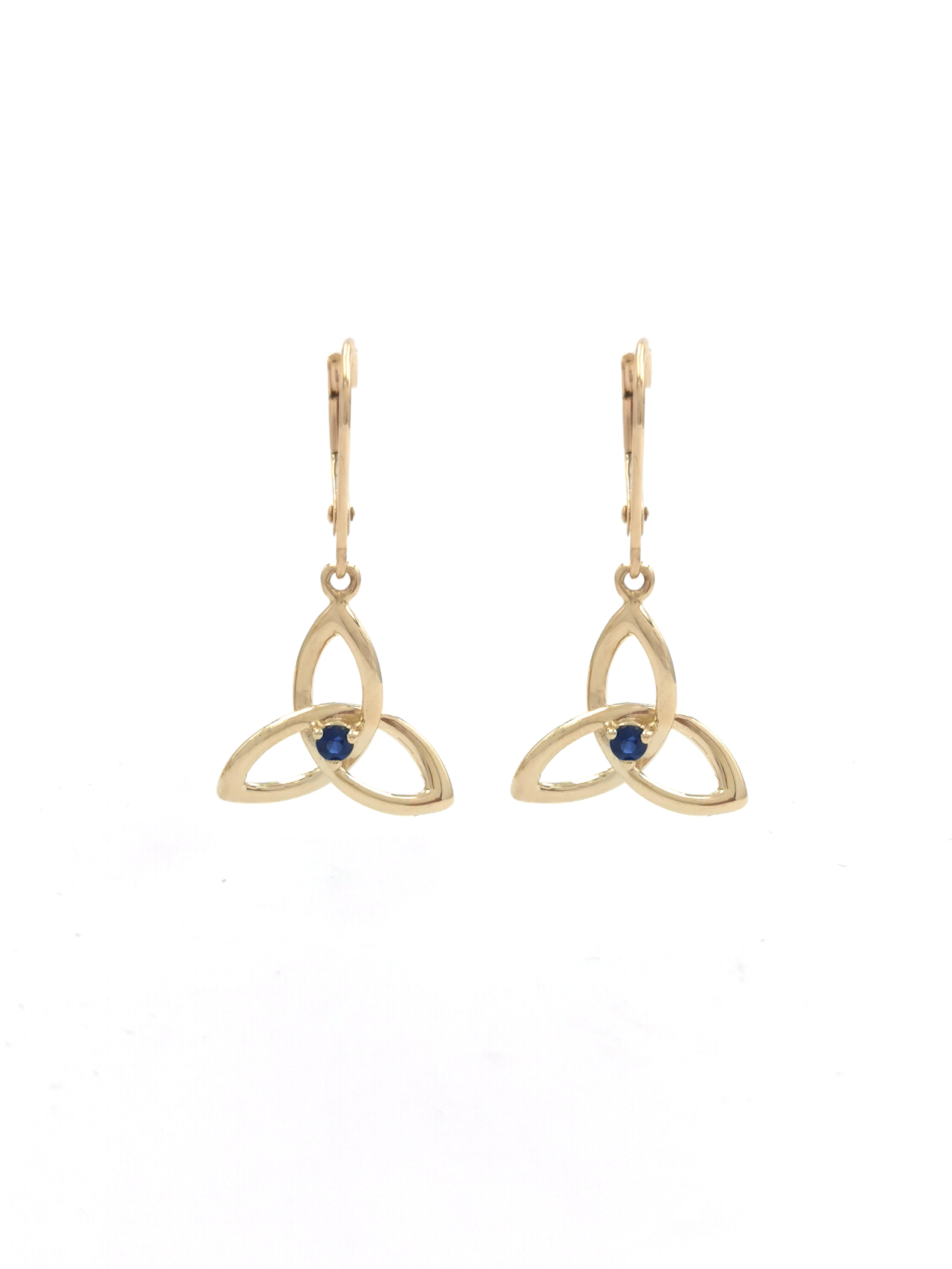 Authentic 14K Yellow Gold Trinity Knot & Celtic Knot Earrings For Women