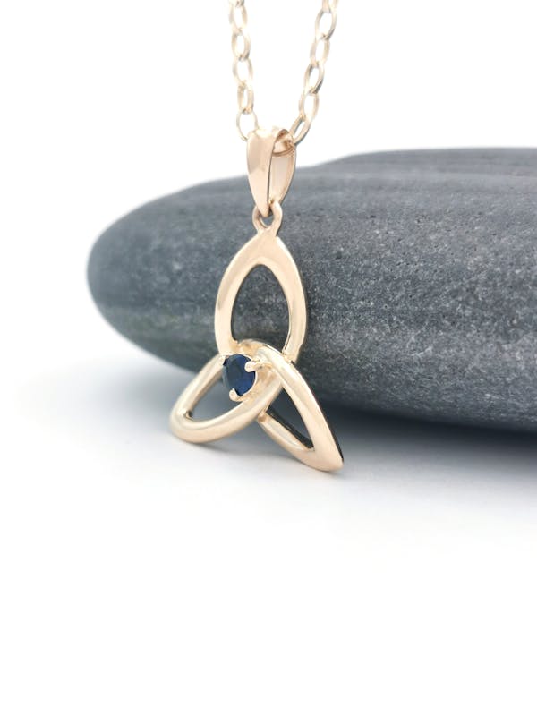 Trinity Knot & Celtic Knot - Shown with Light Rolo Chain