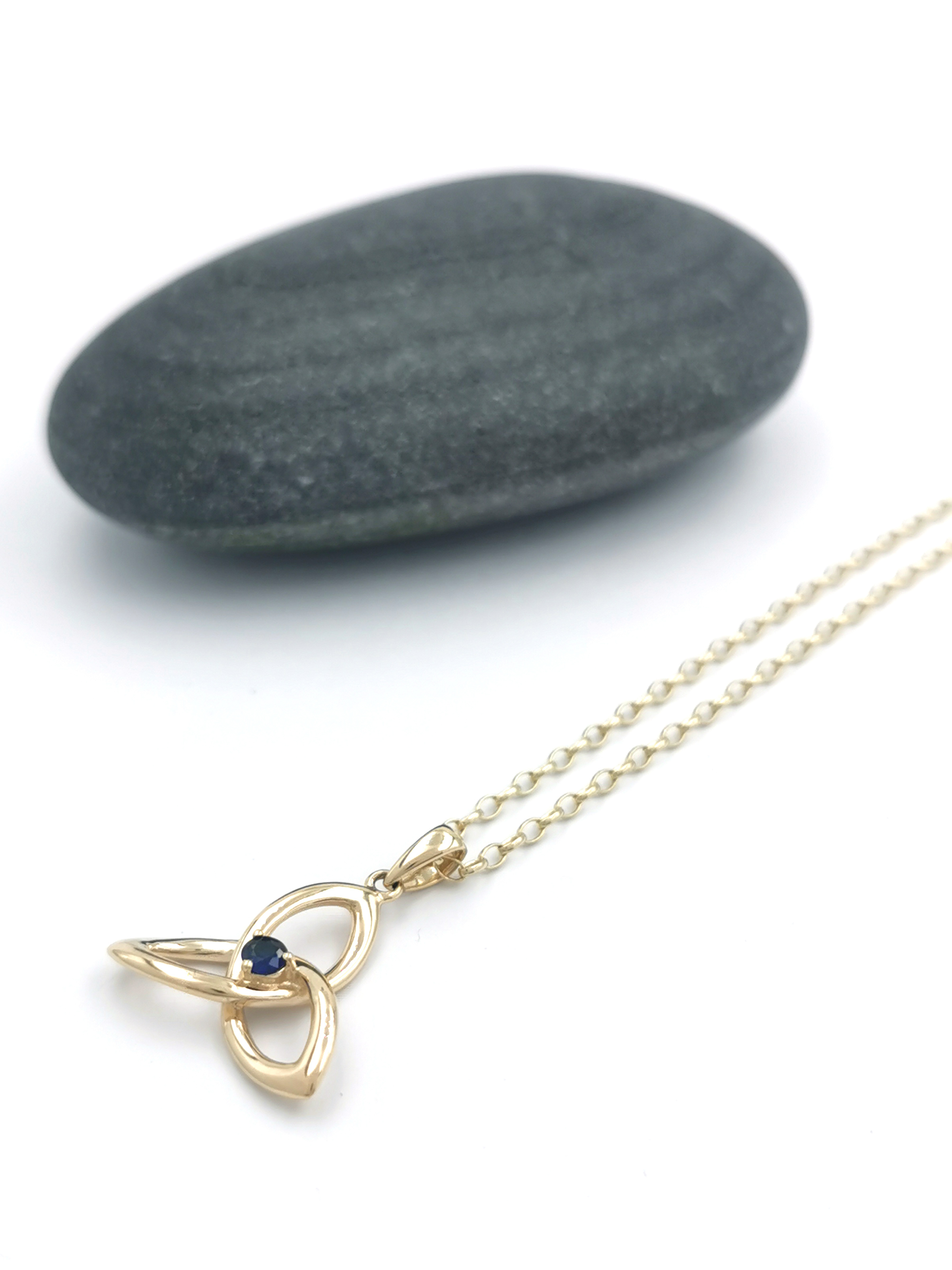 Trinity Knot & Celtic Knot - Shown with Light Rolo Chain