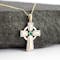 Celtic Cross Necklace set with Emerald and Diamond - Gallery