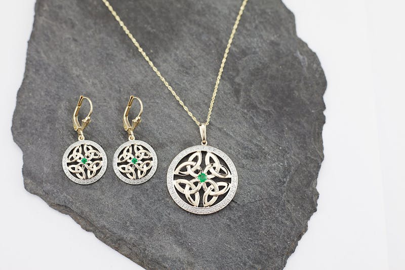 Trinity Knot - Pendant and Matching Earrings
