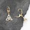 Gorgeous Yellow Gold & White Gold Trinity Knot Earrings For Women - Gallery