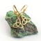 14K Gold Emerald Set Trinity Knot Drop Earrings - Gallery