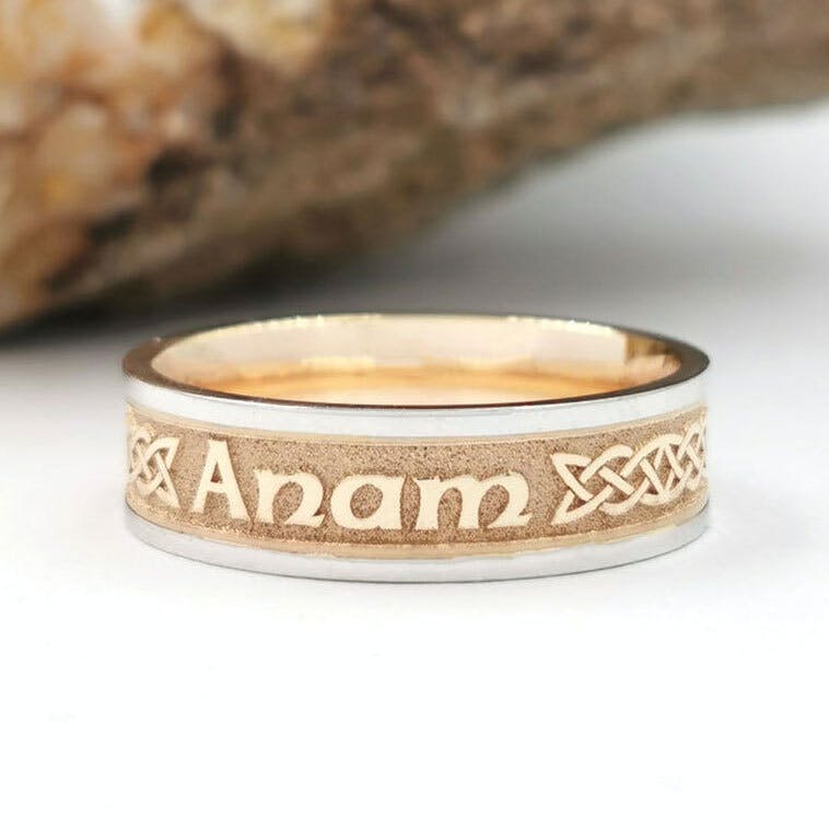 14k Two Tone Mo Anam Cara Wedding Band Made In My Irish Jeweler