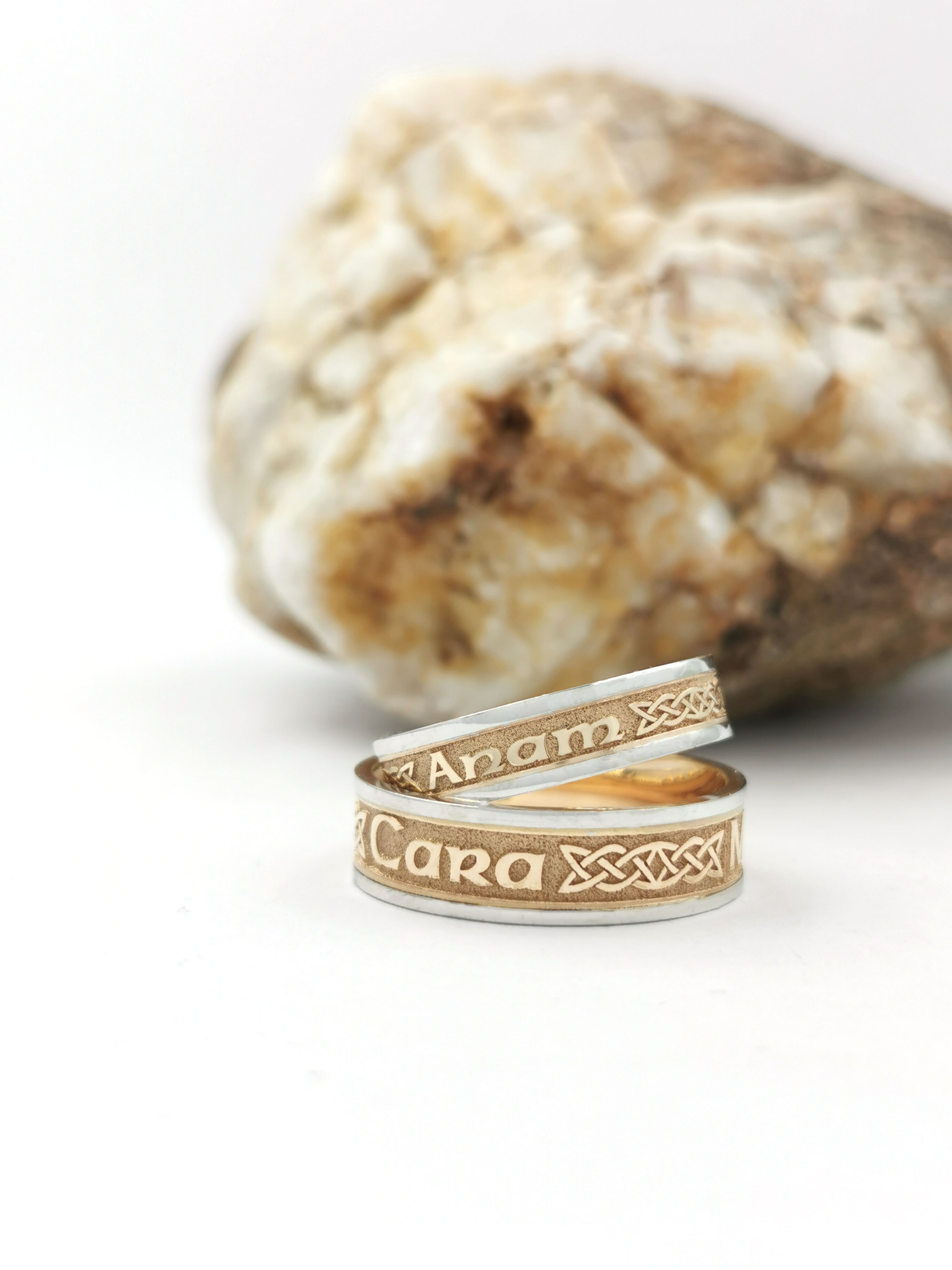 Womens 10K Yellow Gold & White Gold Mo Anam Cara 6.5mm Ring