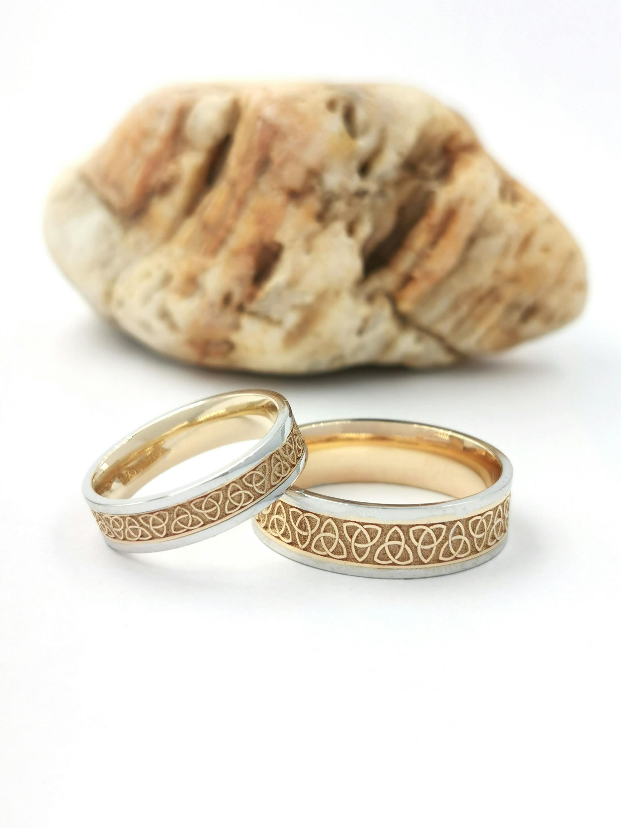 TwoTone Trinity Knot Wedding Band, Made in Ireland My Irish Jeweler