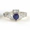 14k white gold sapphire heart claddagh ring - Gallery