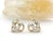 14k Gold Diamond Studded Celtic Knot Stud Earrings - Gallery