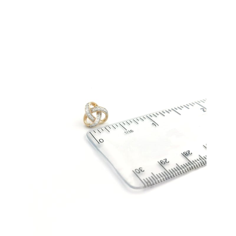 Striking 14K Yellow Gold Celtic Knot Earrings For Women. Picture For Scale.