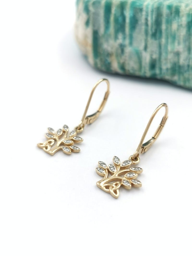 Gorgeous 14K Yellow Gold Tree of Life Gift Set For Women